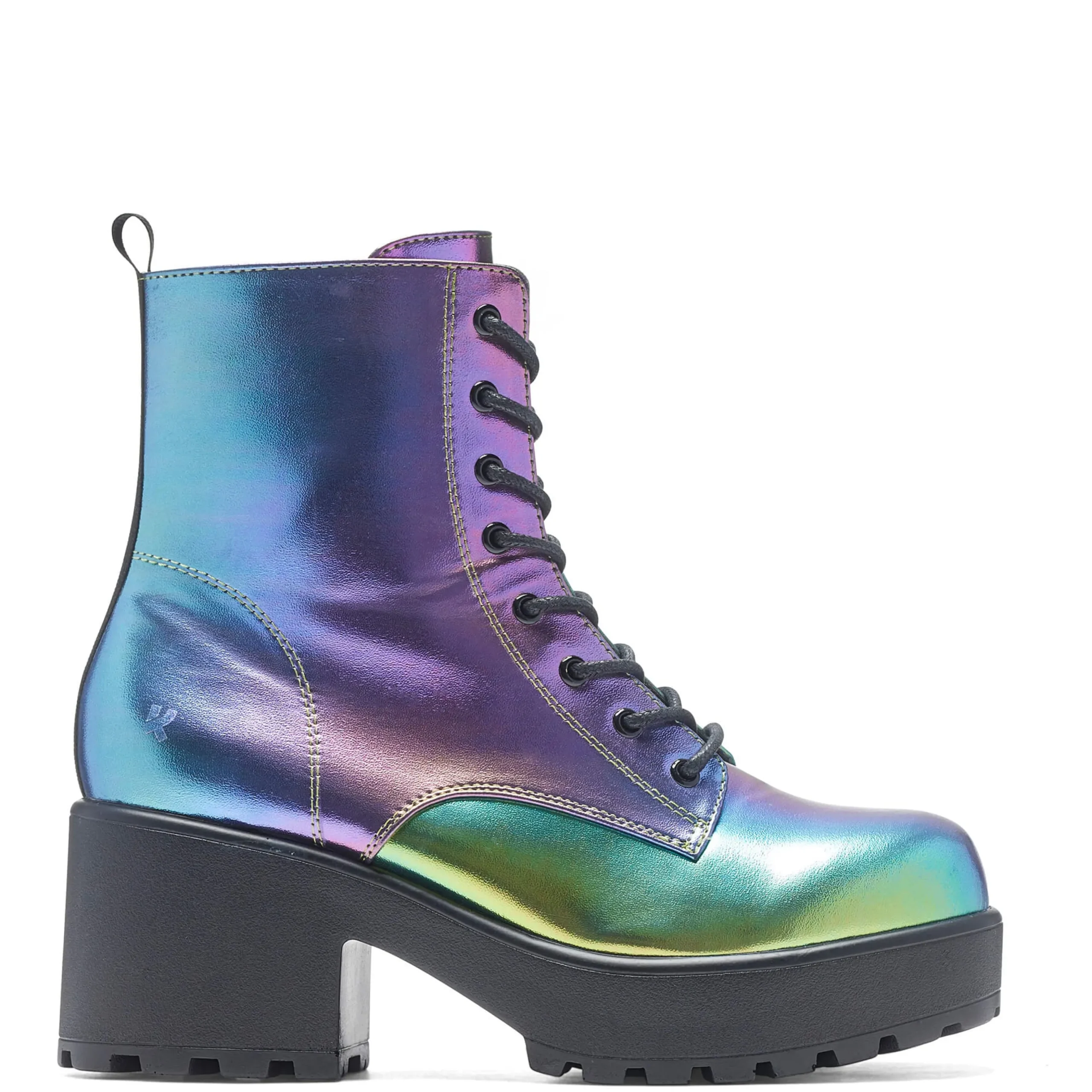 KOI footwear Bismuth Platform Military Boots - Rainbow Multi Clearance