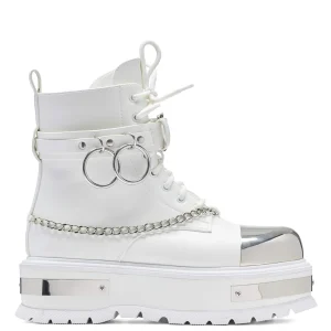 KOI footwear Borin Hardware Platform Boots - White Fashion