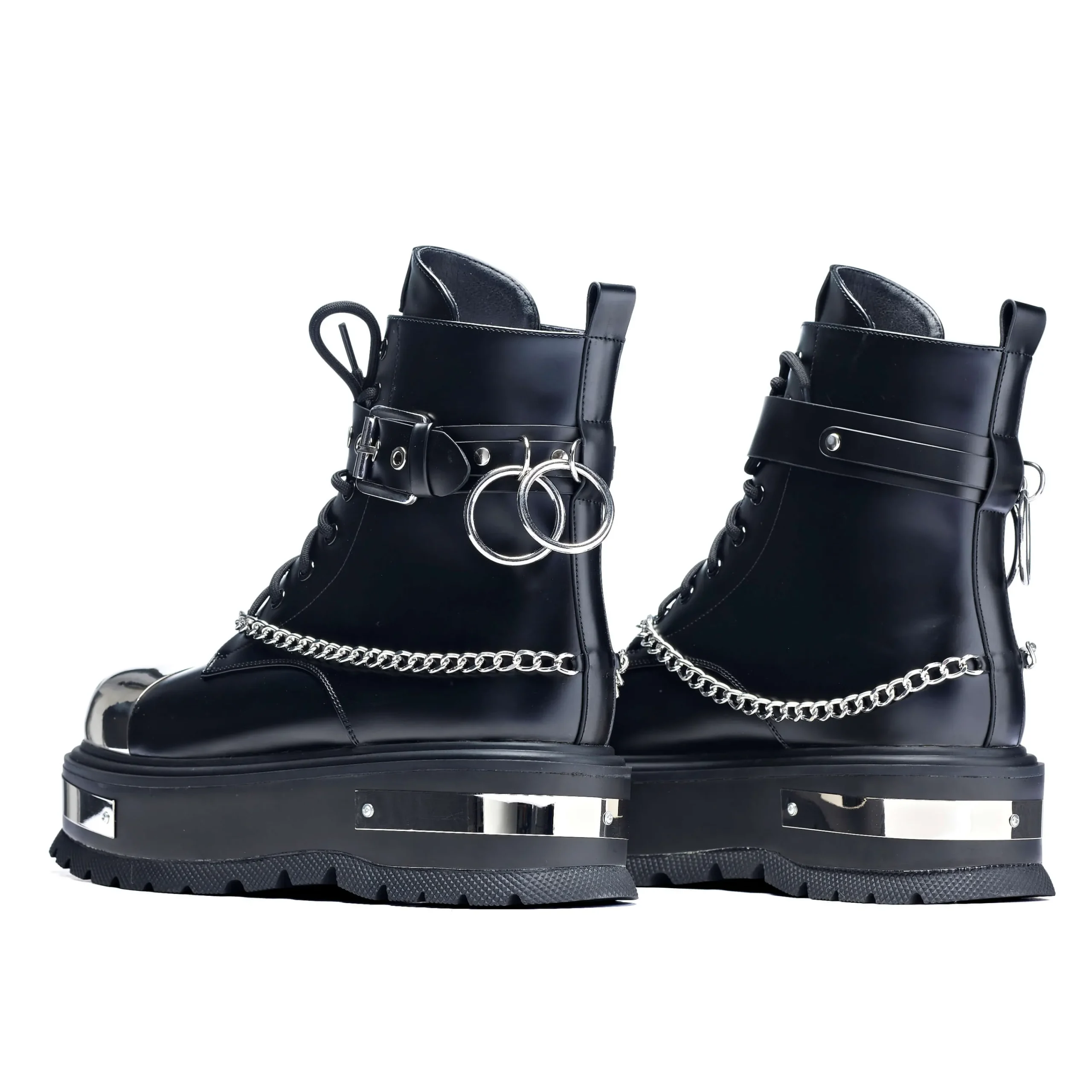 KOI footwear Borin Men's Hardware Platform Boots Black Sale