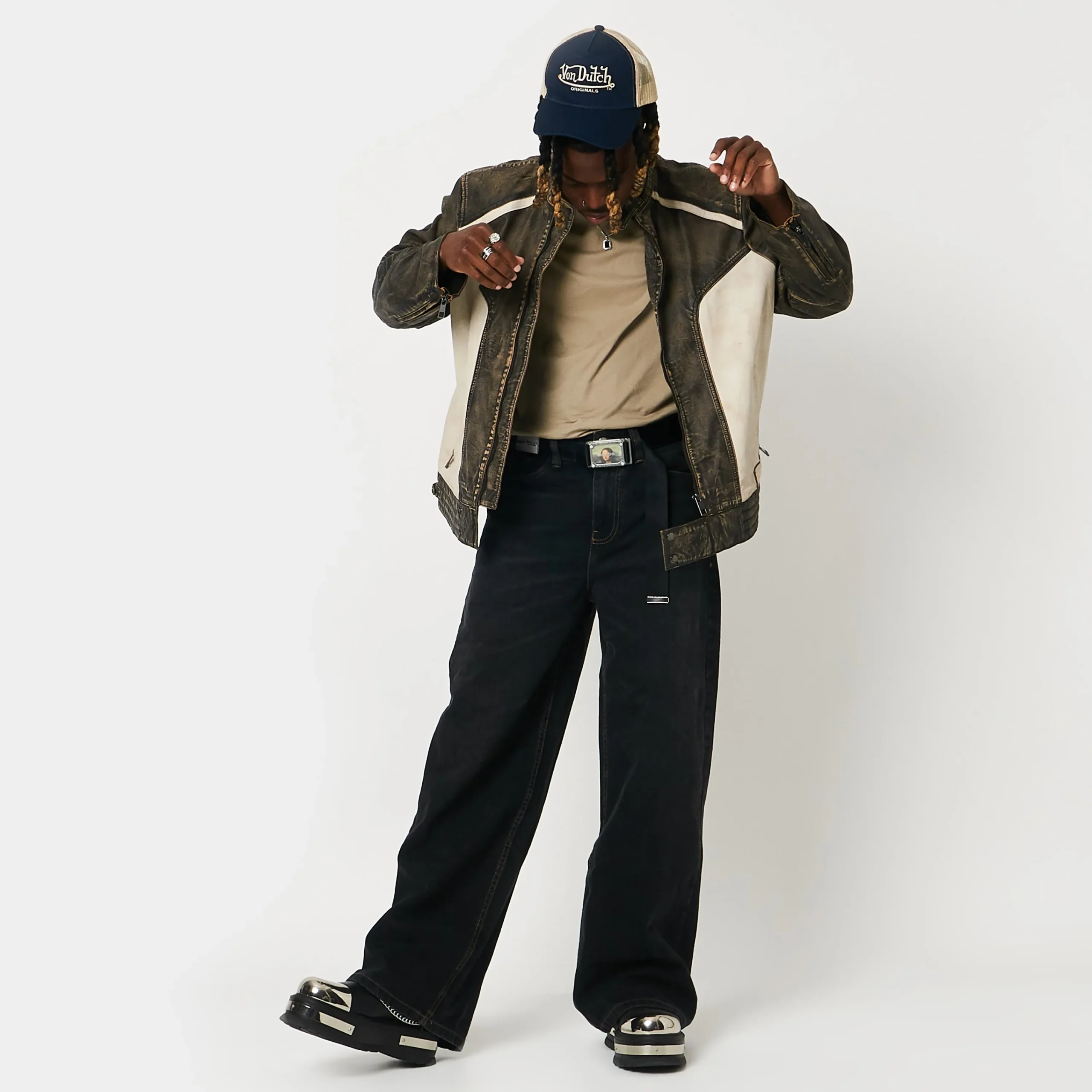 KOI footwear Borin Men's Hardware Platform Boots Black Sale