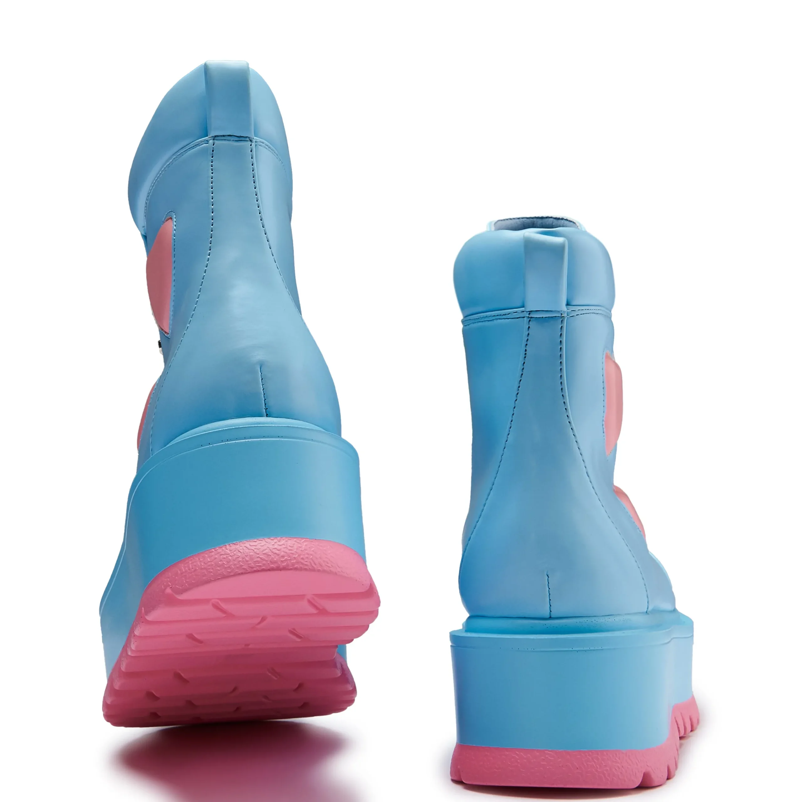 KOI footwear Chibi Cherub Kawaii Heart Boots - Blue Flash Sale