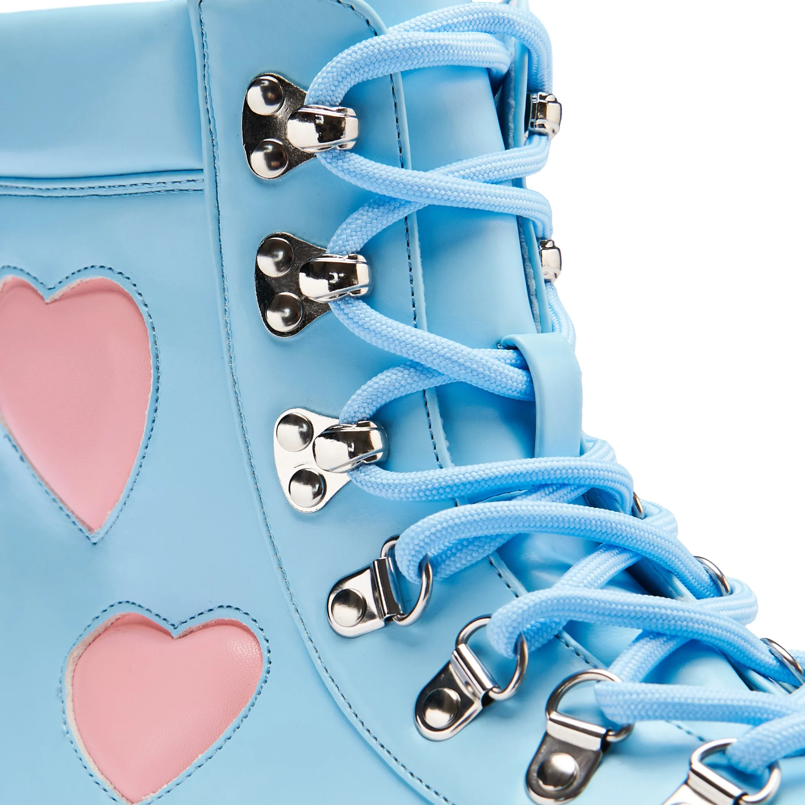 KOI footwear Chibi Cherub Kawaii Heart Boots - Blue Flash Sale
