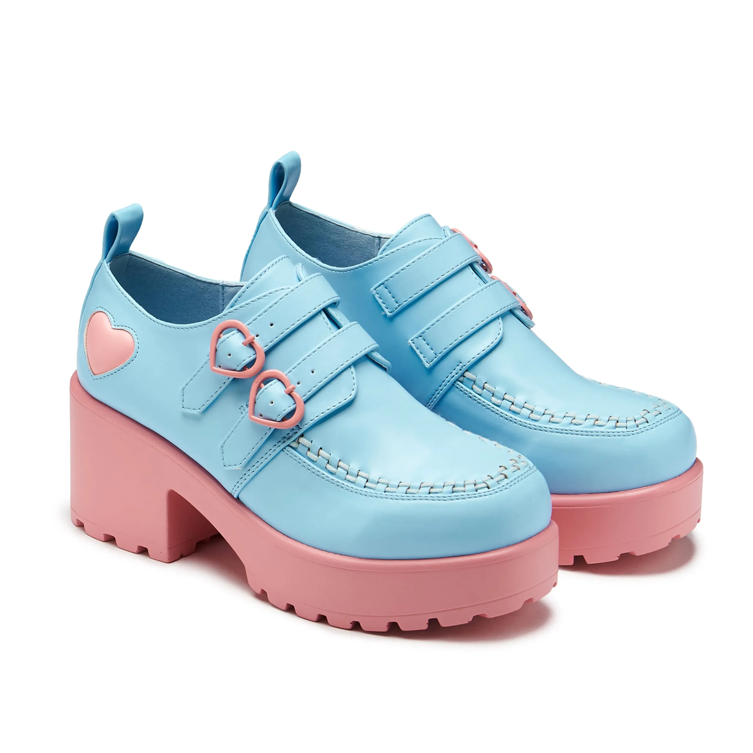 KOI footwear Cotton Candy Dreamscape Oxford Platform Shoes - Blue Cheap