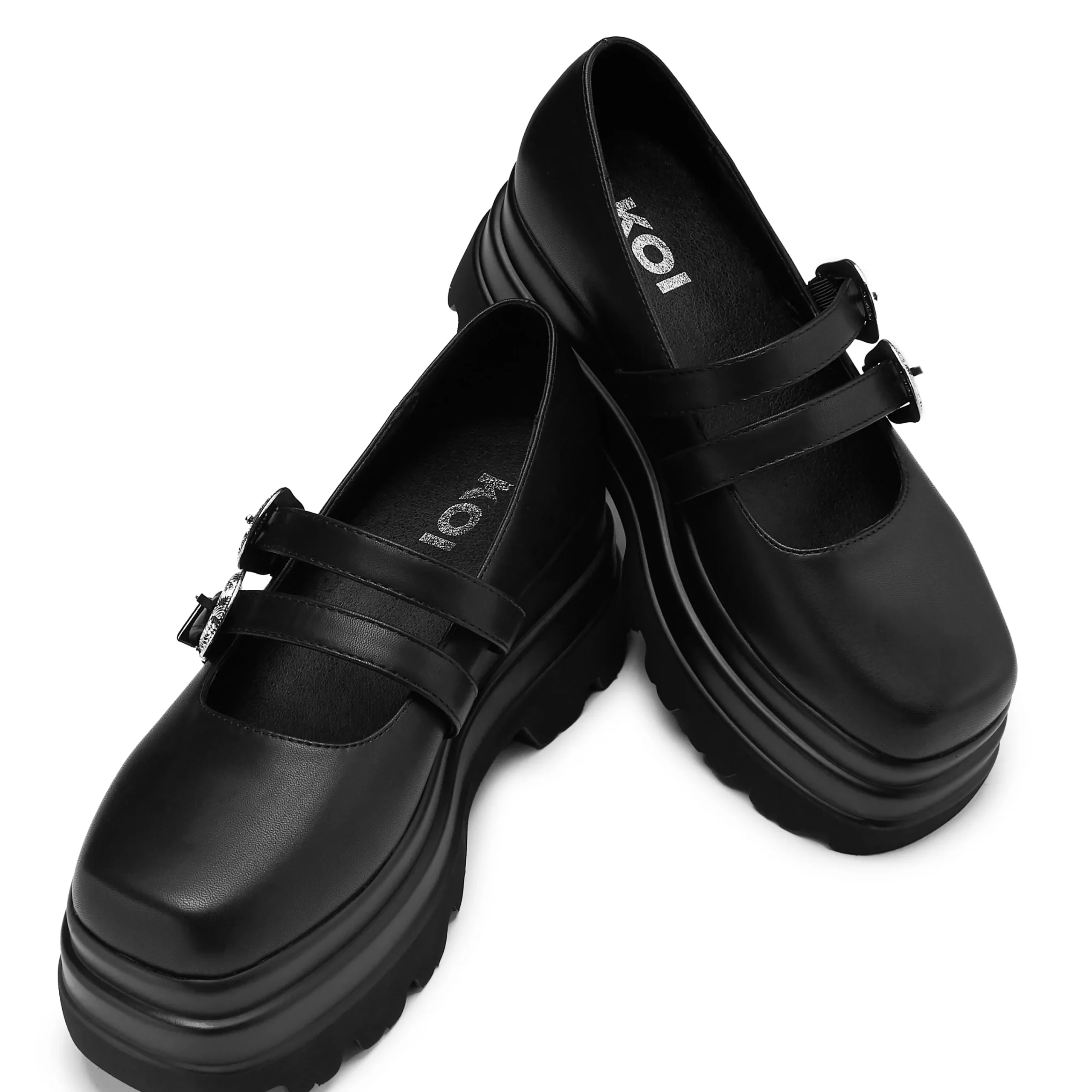 KOI footwear Damona Trident Ornate Buckle Mary Janes - Black Shop