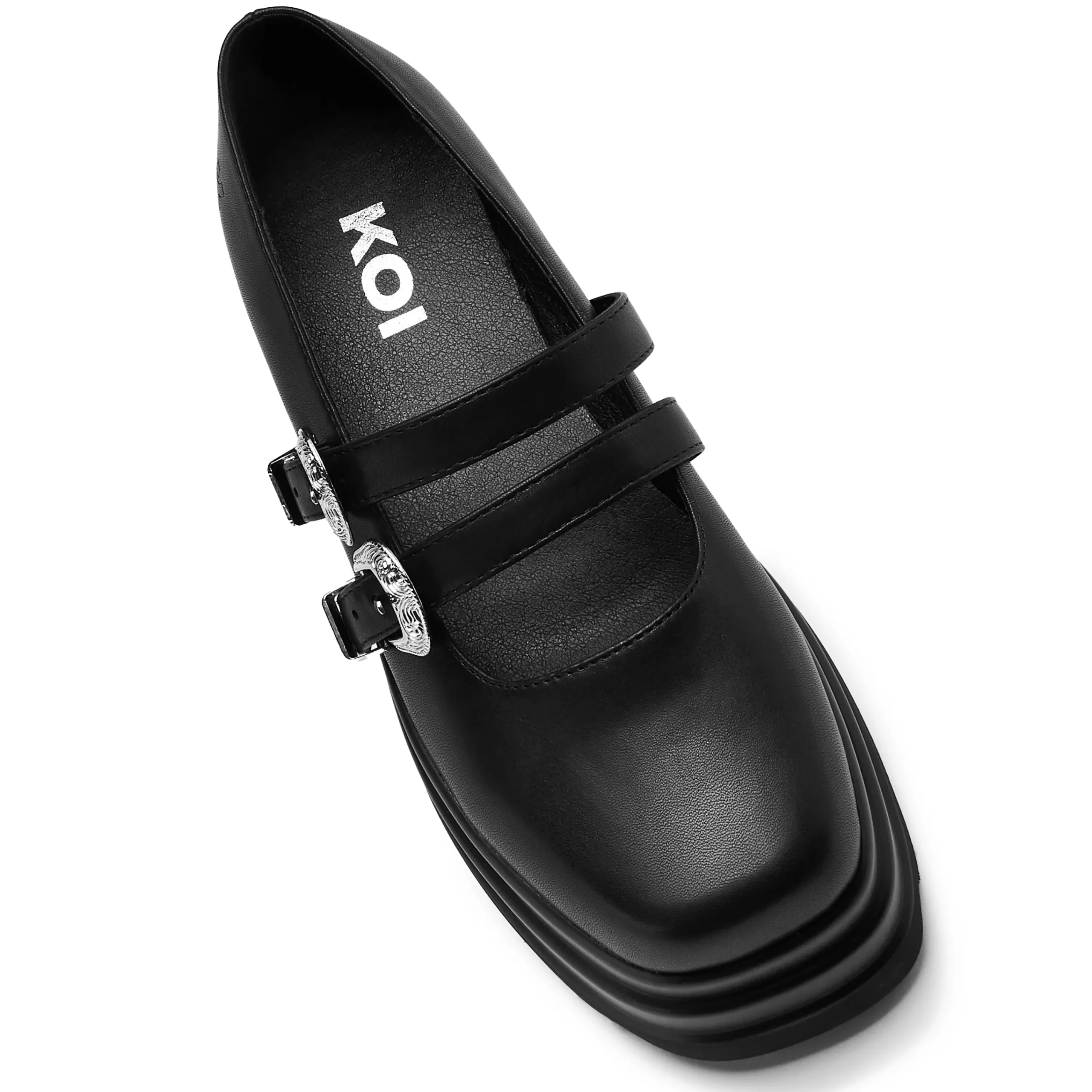 KOI footwear Damona Trident Ornate Buckle Mary Janes - Black Shop