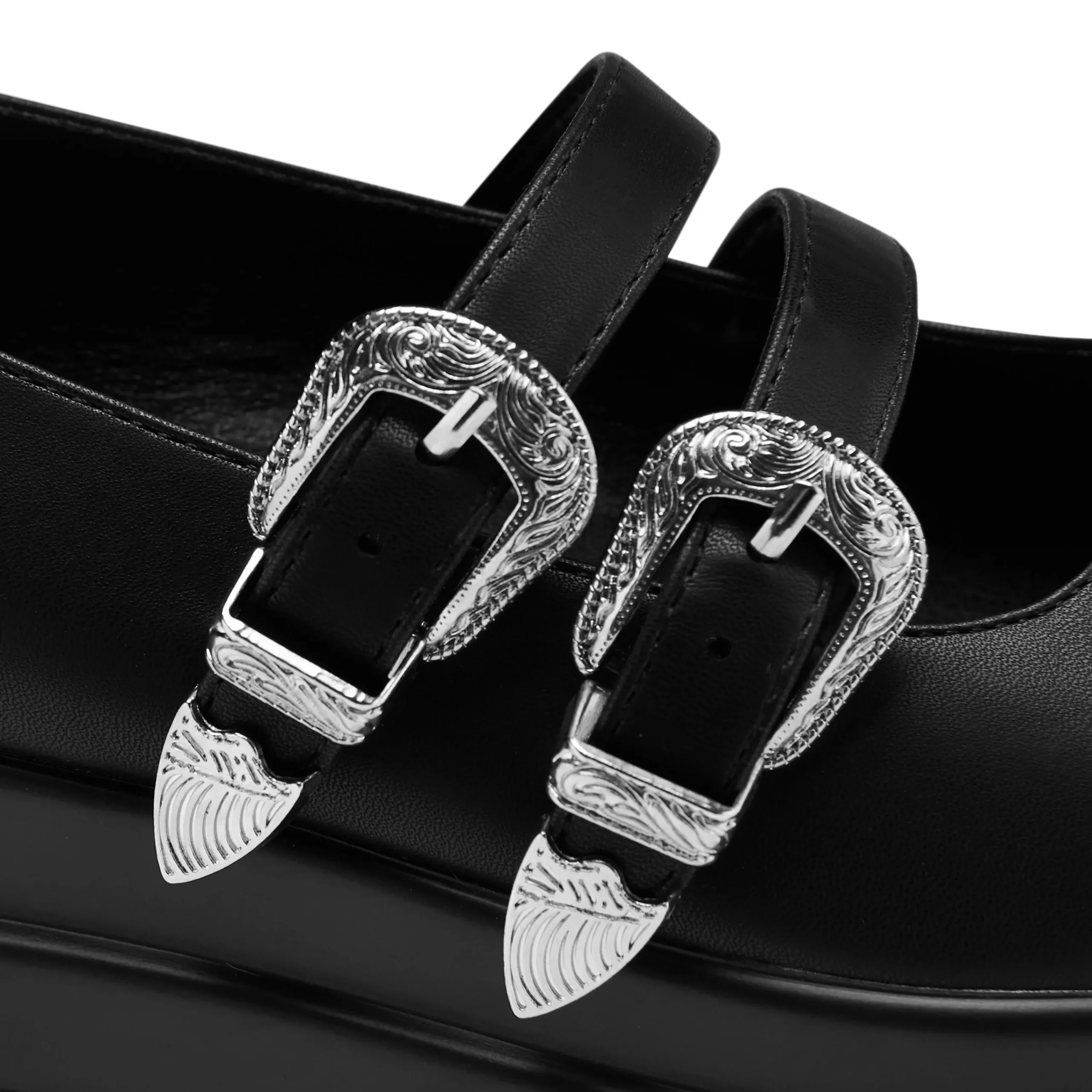 KOI footwear Damona Trident Ornate Buckle Mary Janes - Black Shop