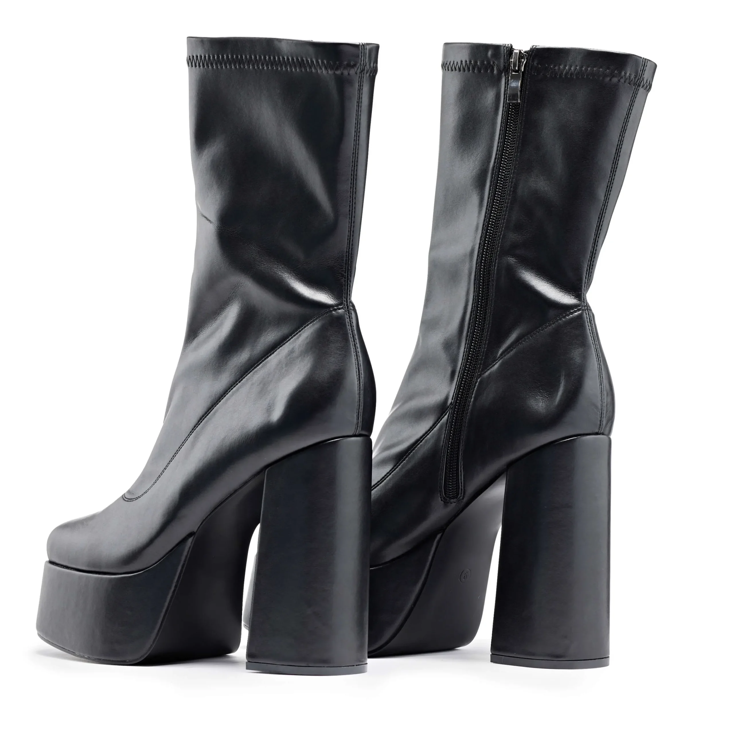 KOI footwear Delano Men's Platform Heeled Boots Black Flash Sale