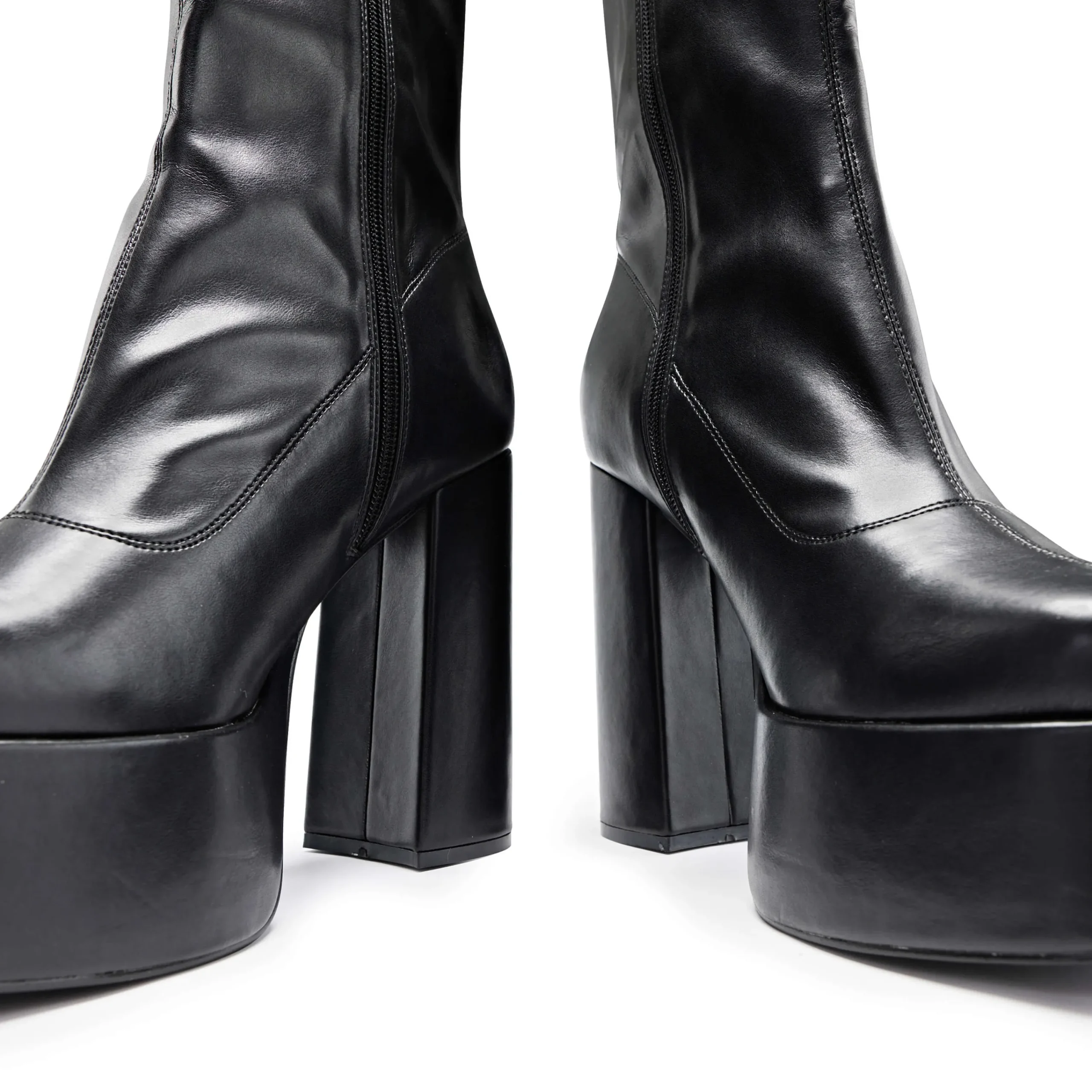 KOI footwear Delano Men's Platform Heeled Boots Black Flash Sale