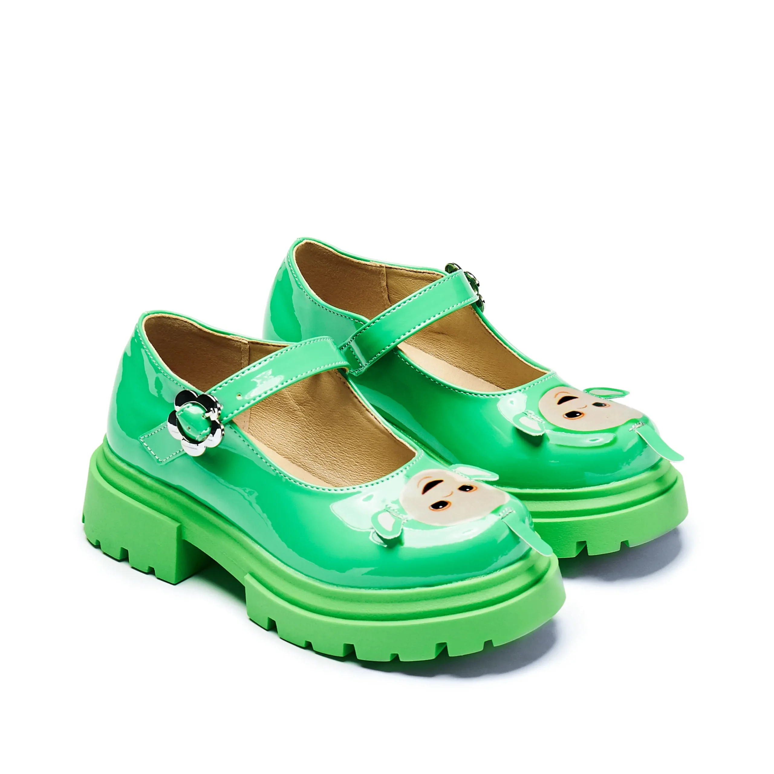 KOI footwear Dipsy Teletubbies Kidz Mary Janes - Green Flash Sale