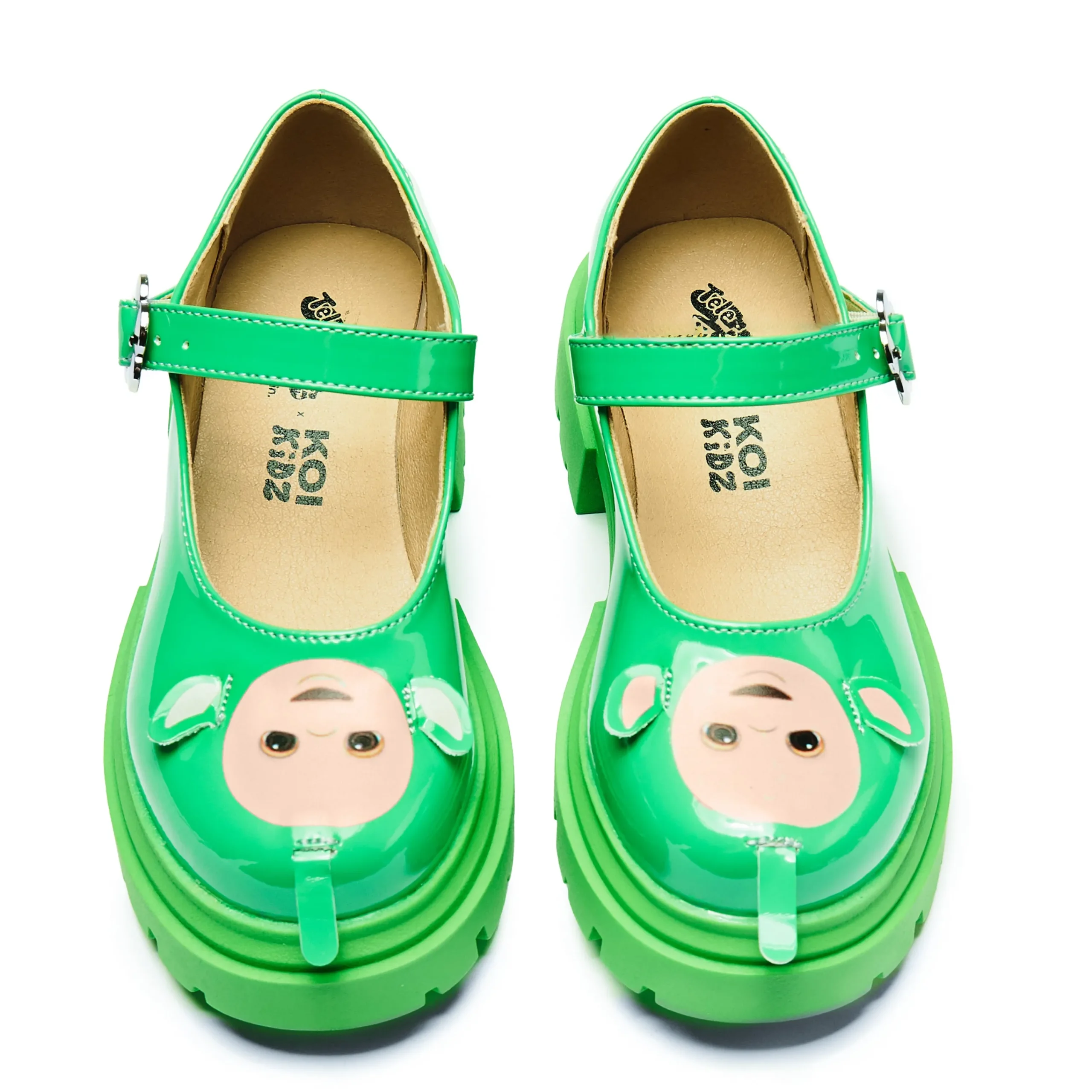 KOI footwear Dipsy Teletubbies Kidz Mary Janes - Green Flash Sale