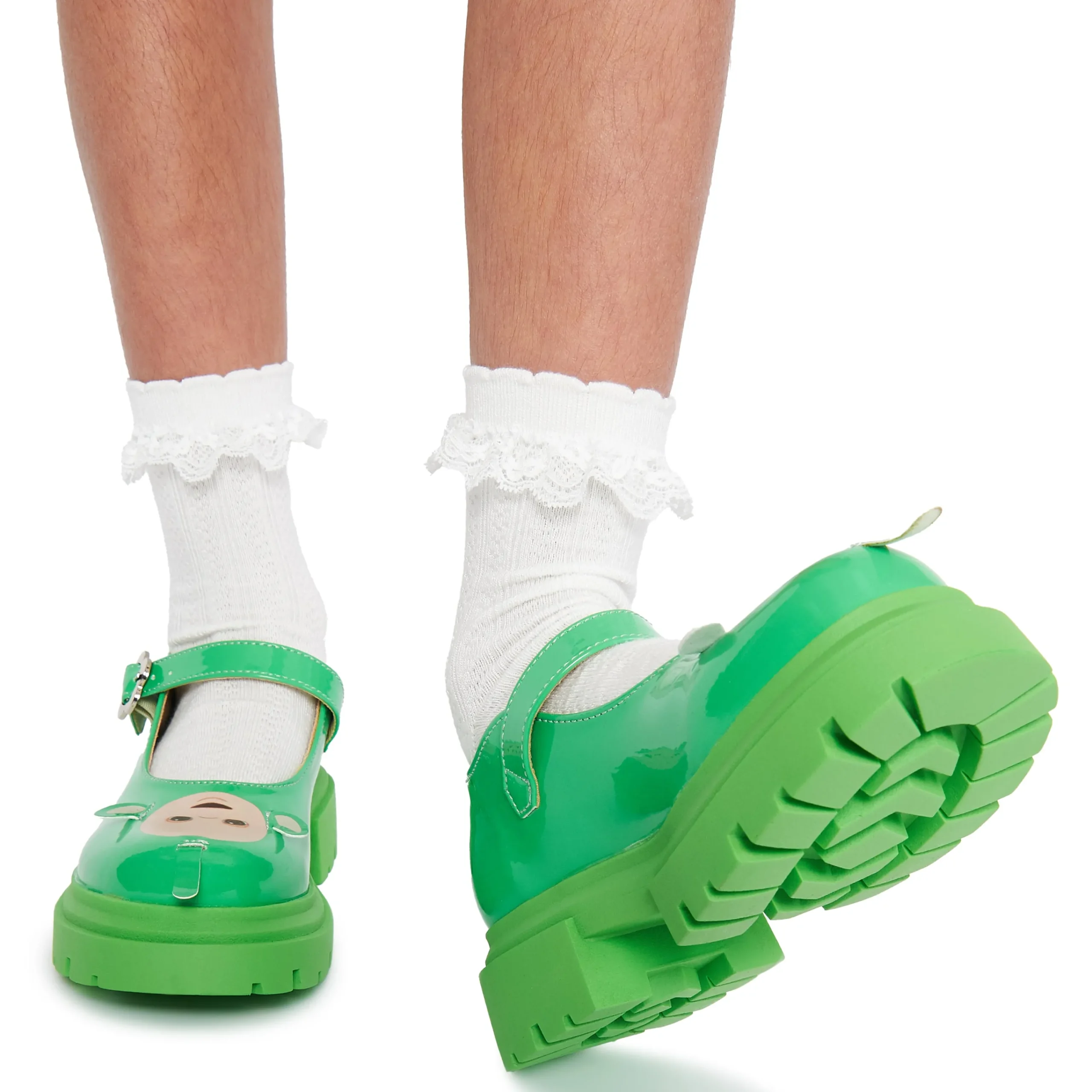 KOI footwear Dipsy Teletubbies Kidz Mary Janes - Green Flash Sale