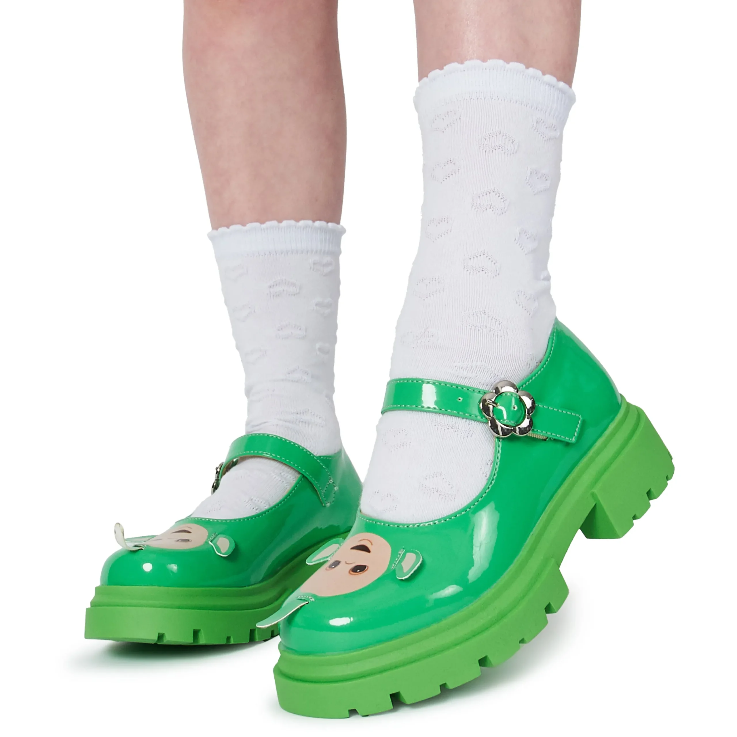 KOI footwear Dipsy Teletubbies Kidz Mary Janes - Green Flash Sale