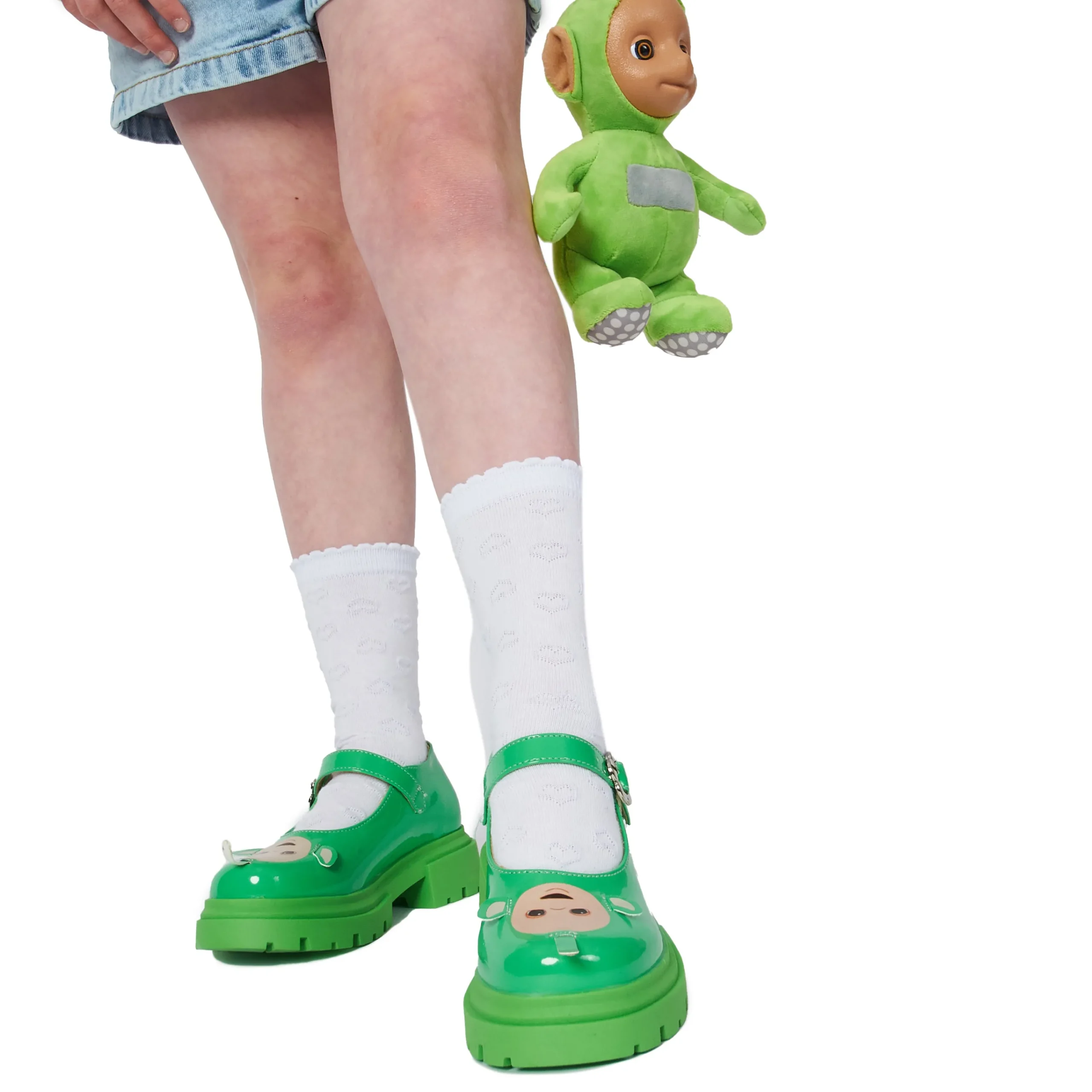 KOI footwear Dipsy Teletubbies Kidz Mary Janes - Green Flash Sale