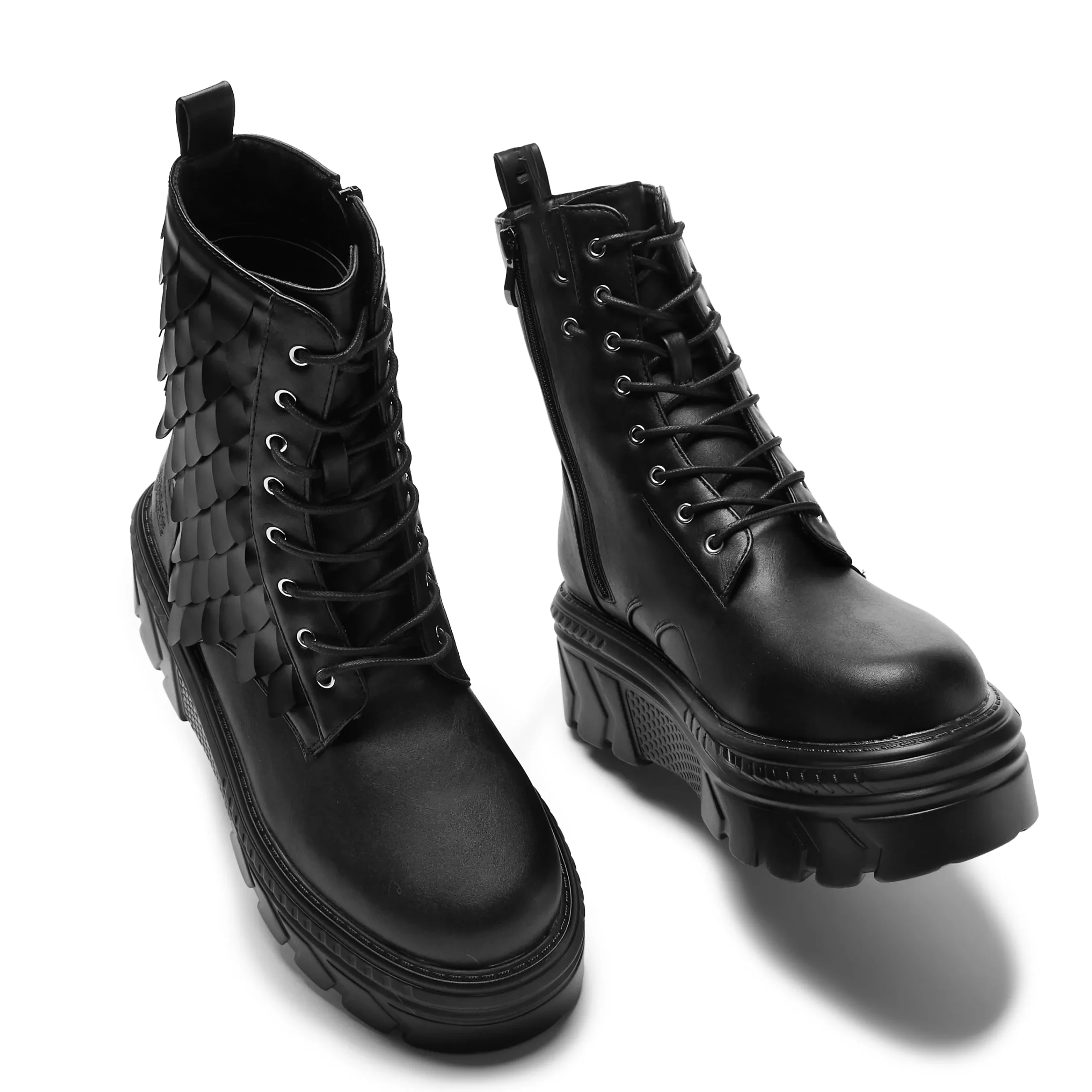 KOI footwear Draco Scale Chunky Stomper Boots - Black Cheap
