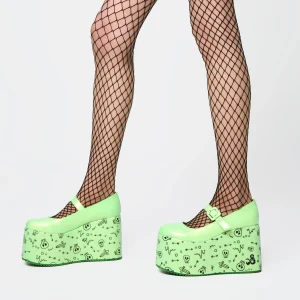 KOI footwear Glabagool Gelatinous Cube Wedge Mary Janes - Green Store