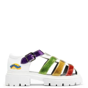 KOI footwear Glitter Trumpets Teletubbies Kidz Sandals - White Best