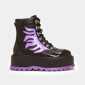 KOI footwear Helios Hologram Flame Boots Purple Cheap
