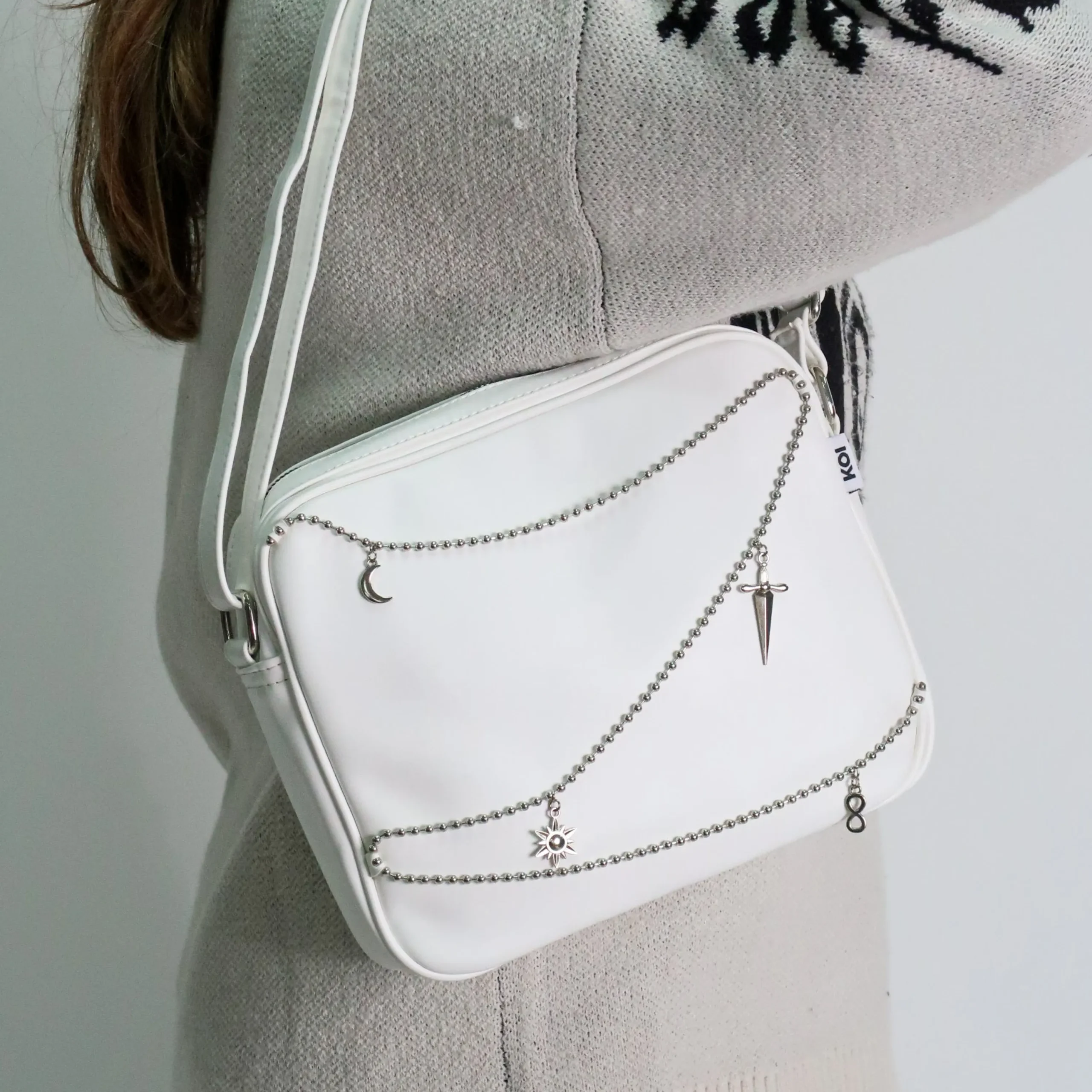 KOI footwear Jinx Mystic Charm White Shoulder Bag OS Fashion