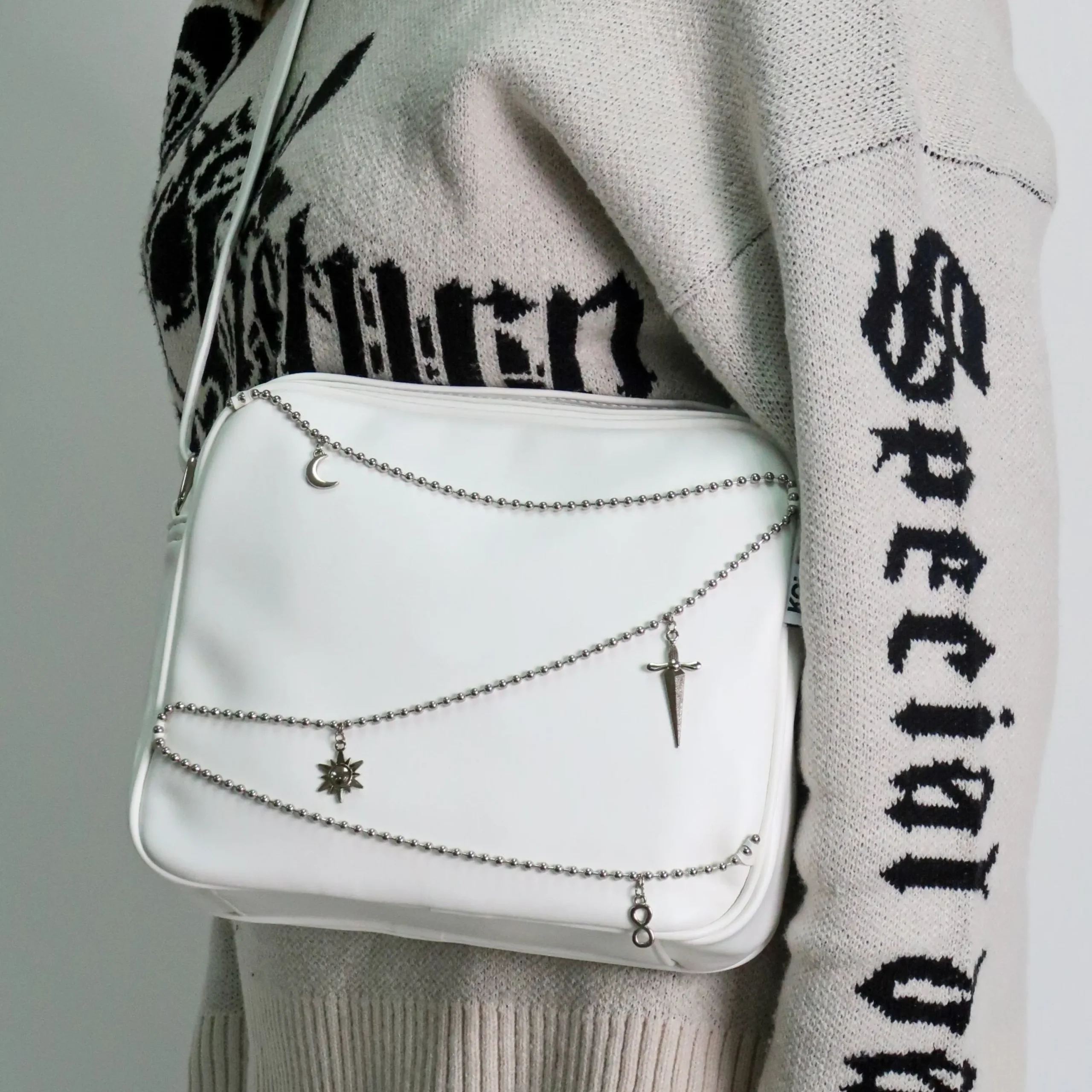 KOI footwear Jinx Mystic Charm White Shoulder Bag OS Fashion