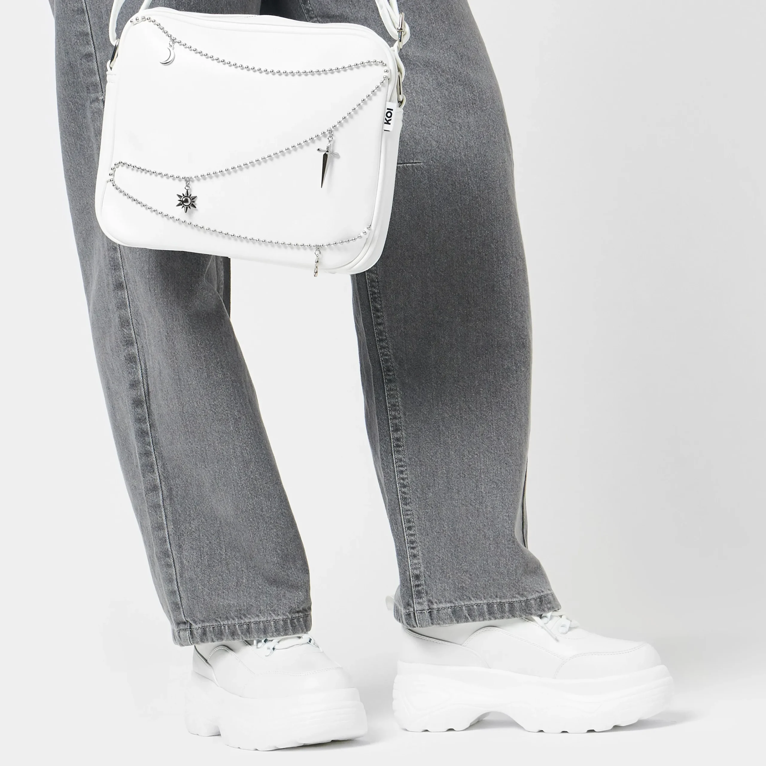 KOI footwear Jinx Mystic Charm White Shoulder Bag OS Fashion