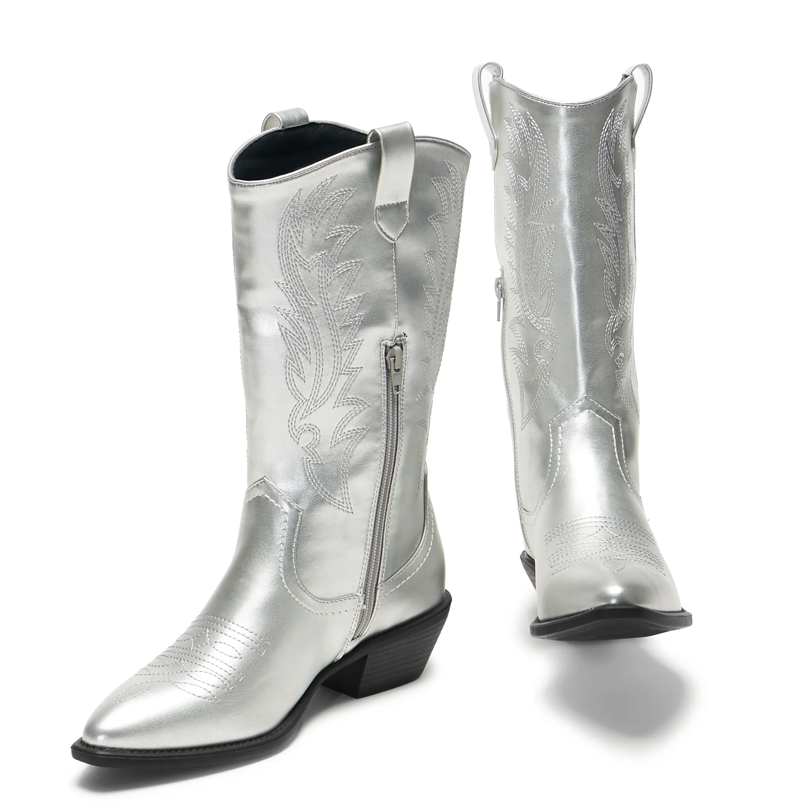 KOI footwear Lawless Cowboy Boots - Silver Cheap