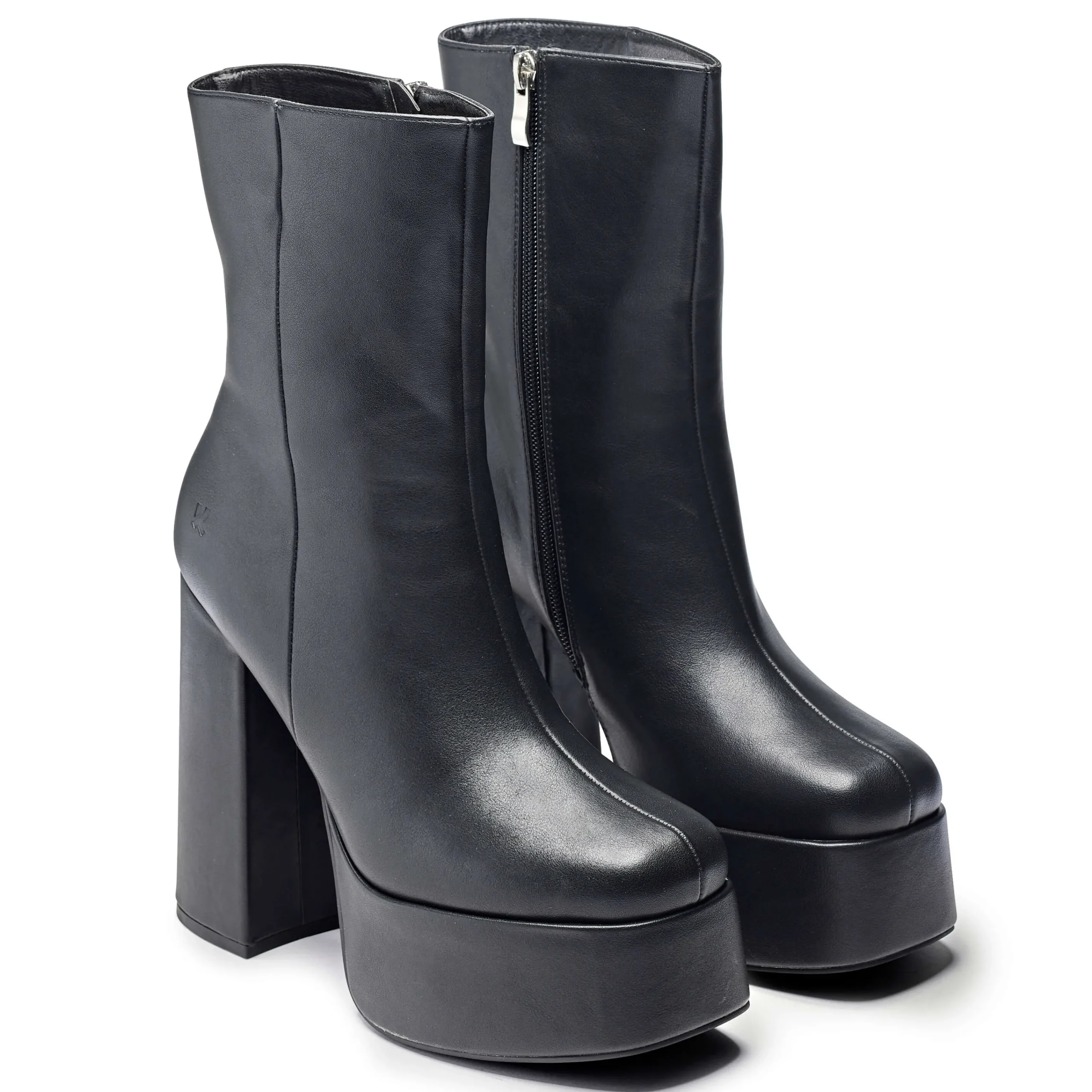 KOI footwear Lexus Platform Heeled Boots Black Cheap