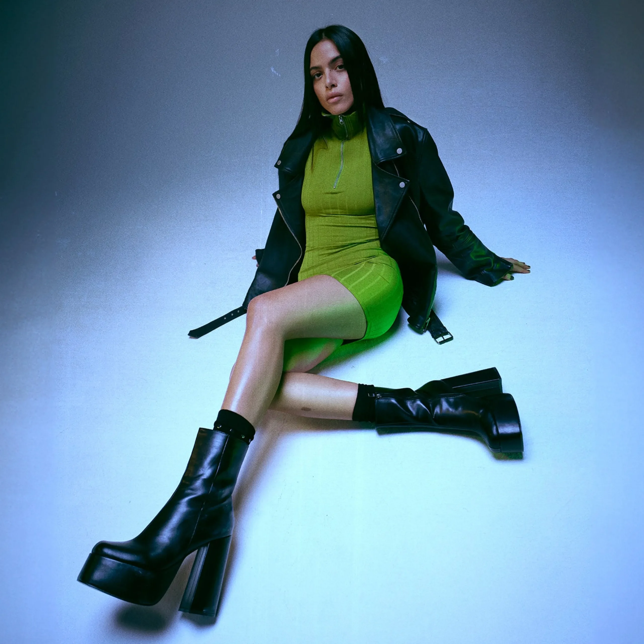 KOI footwear Lexus Platform Heeled Boots Black Cheap