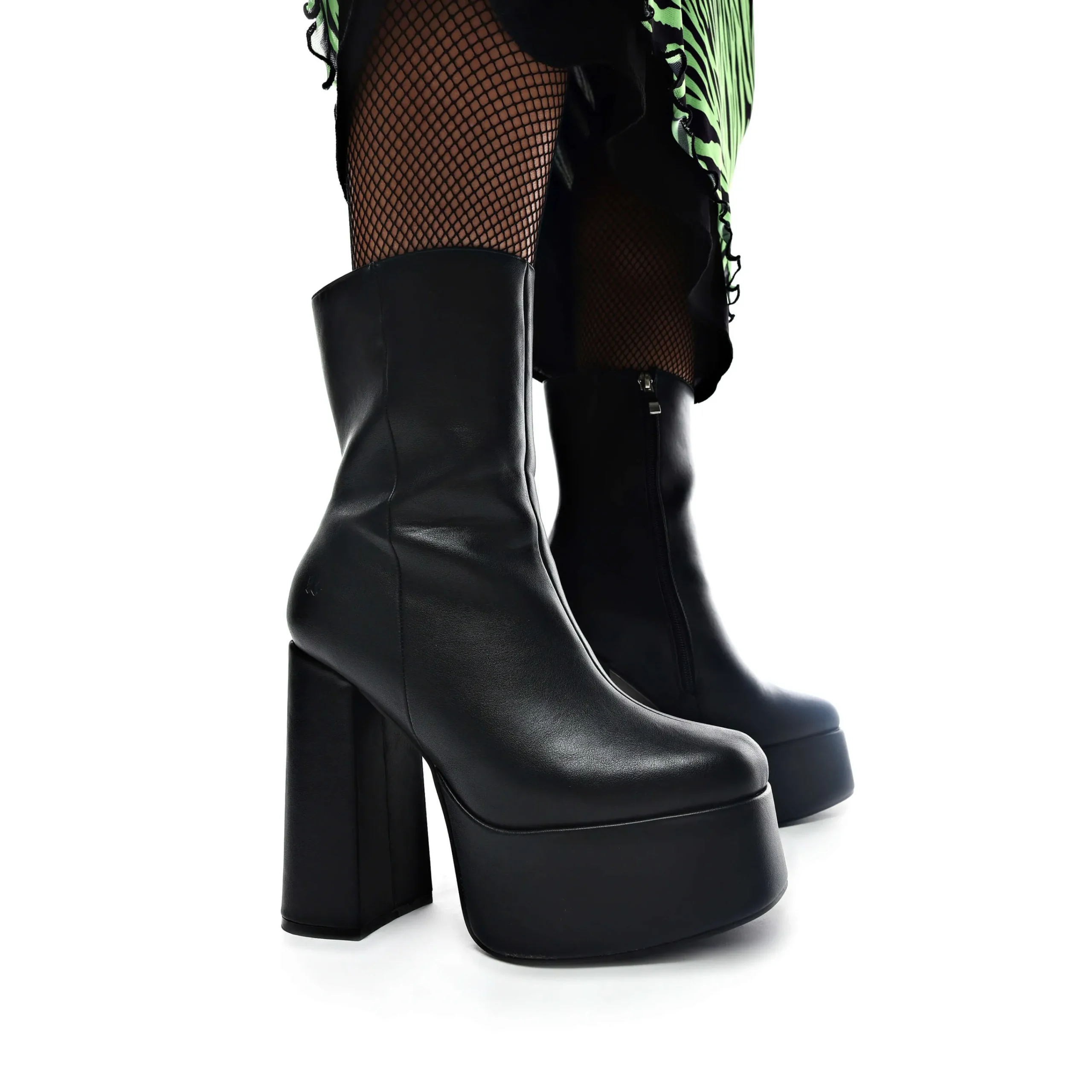 KOI footwear Lexus Platform Heeled Boots Black Cheap