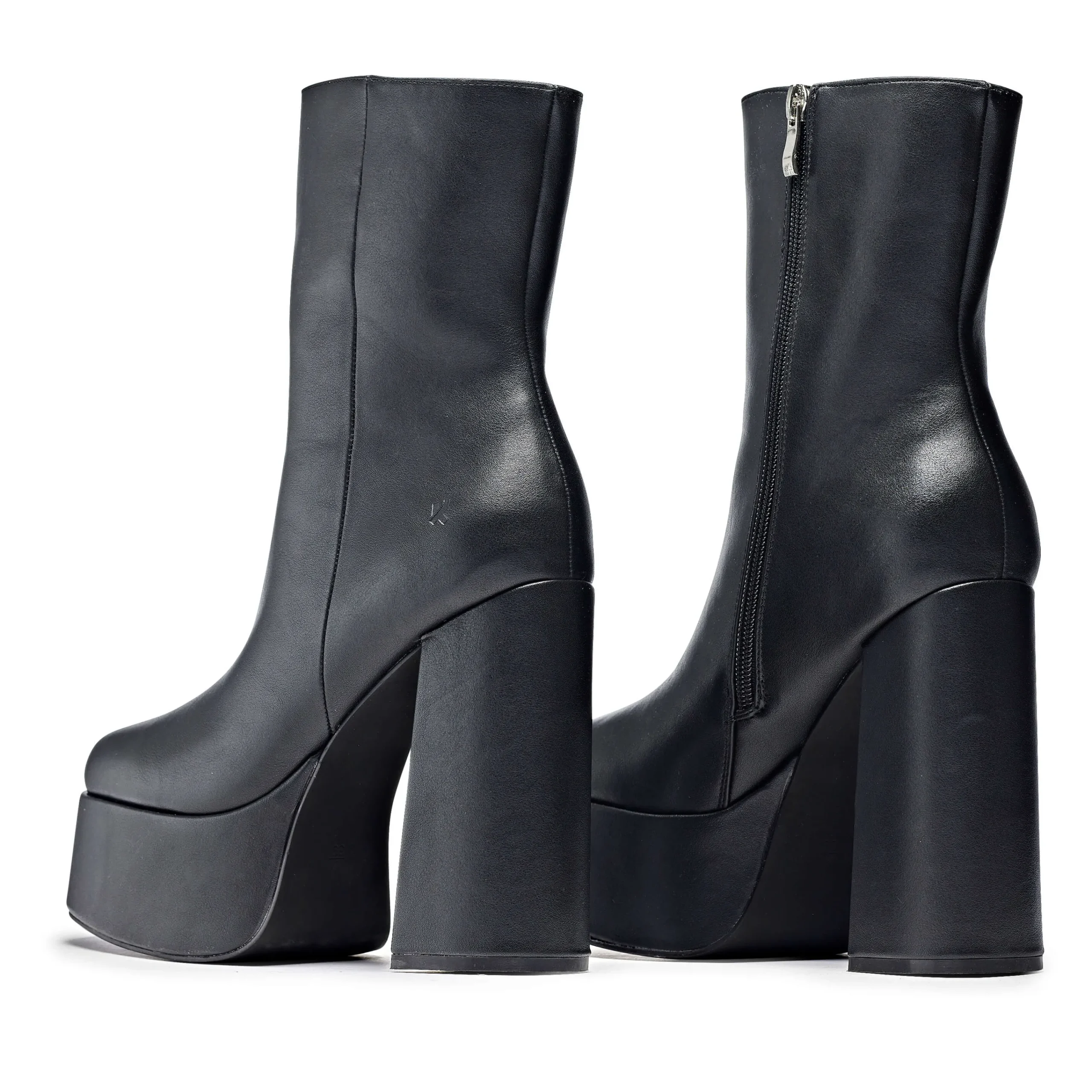 KOI footwear Lexus Platform Heeled Boots Black Cheap