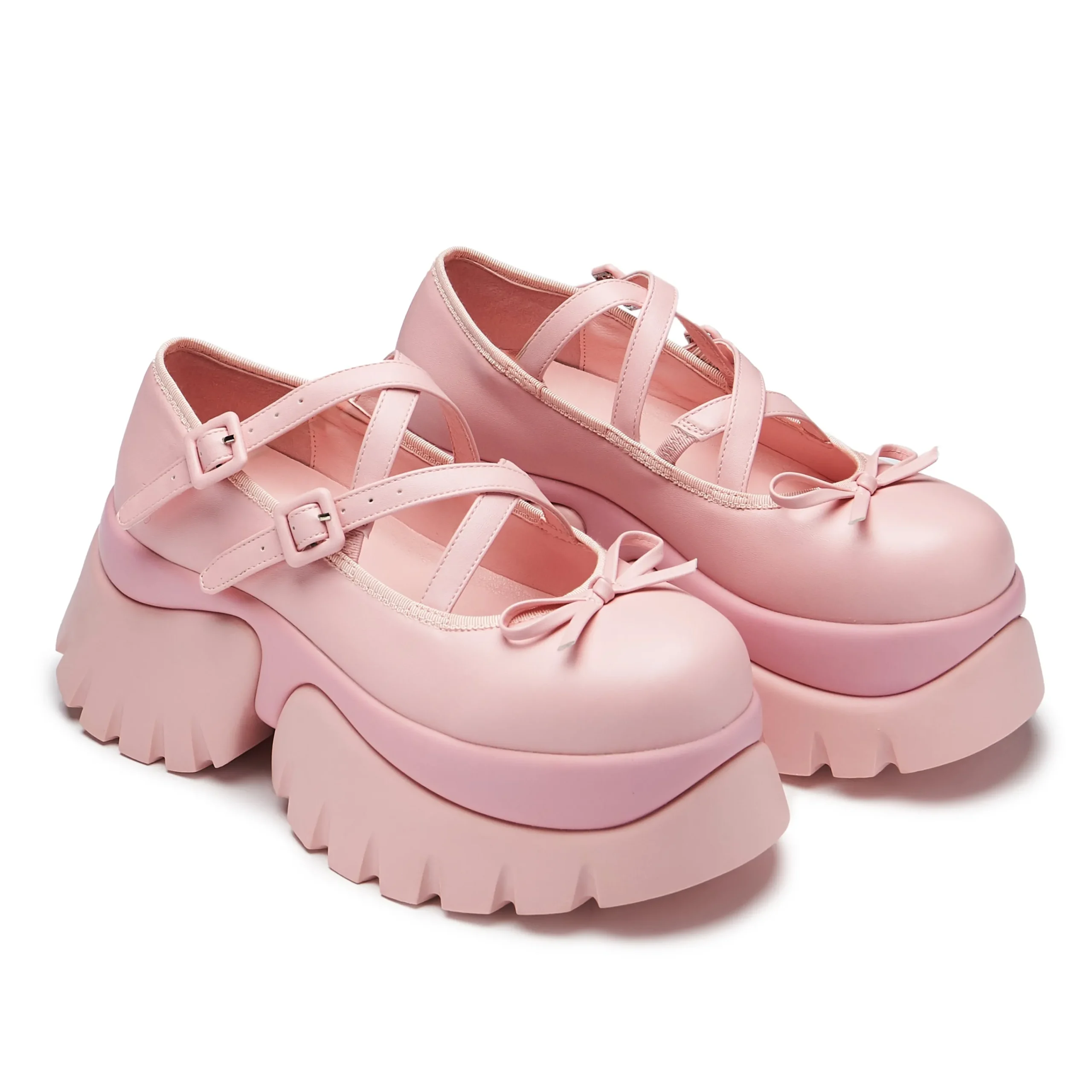 KOI footwear Margot Monster Platform Mary Janes - Pink Clearance