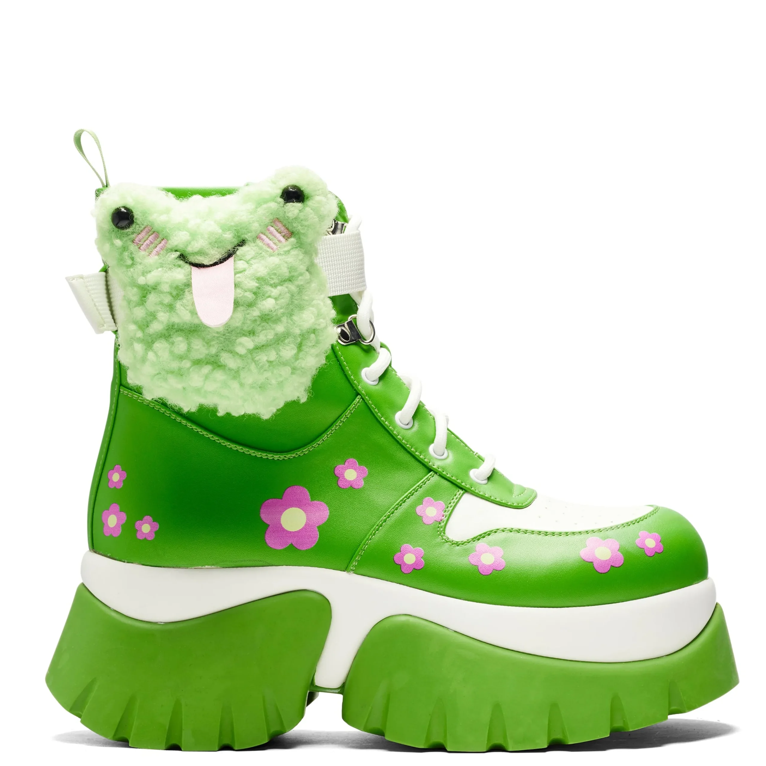 KOI footwear My Tongue Is Sticky Chunky Frog Boots - Green Store