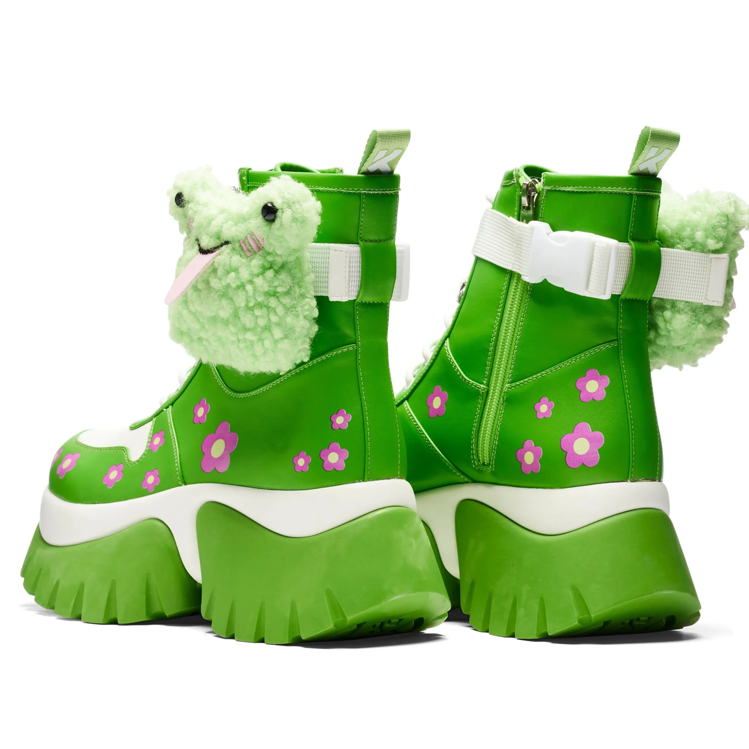 KOI footwear My Tongue Is Sticky Chunky Frog Boots - Green Store