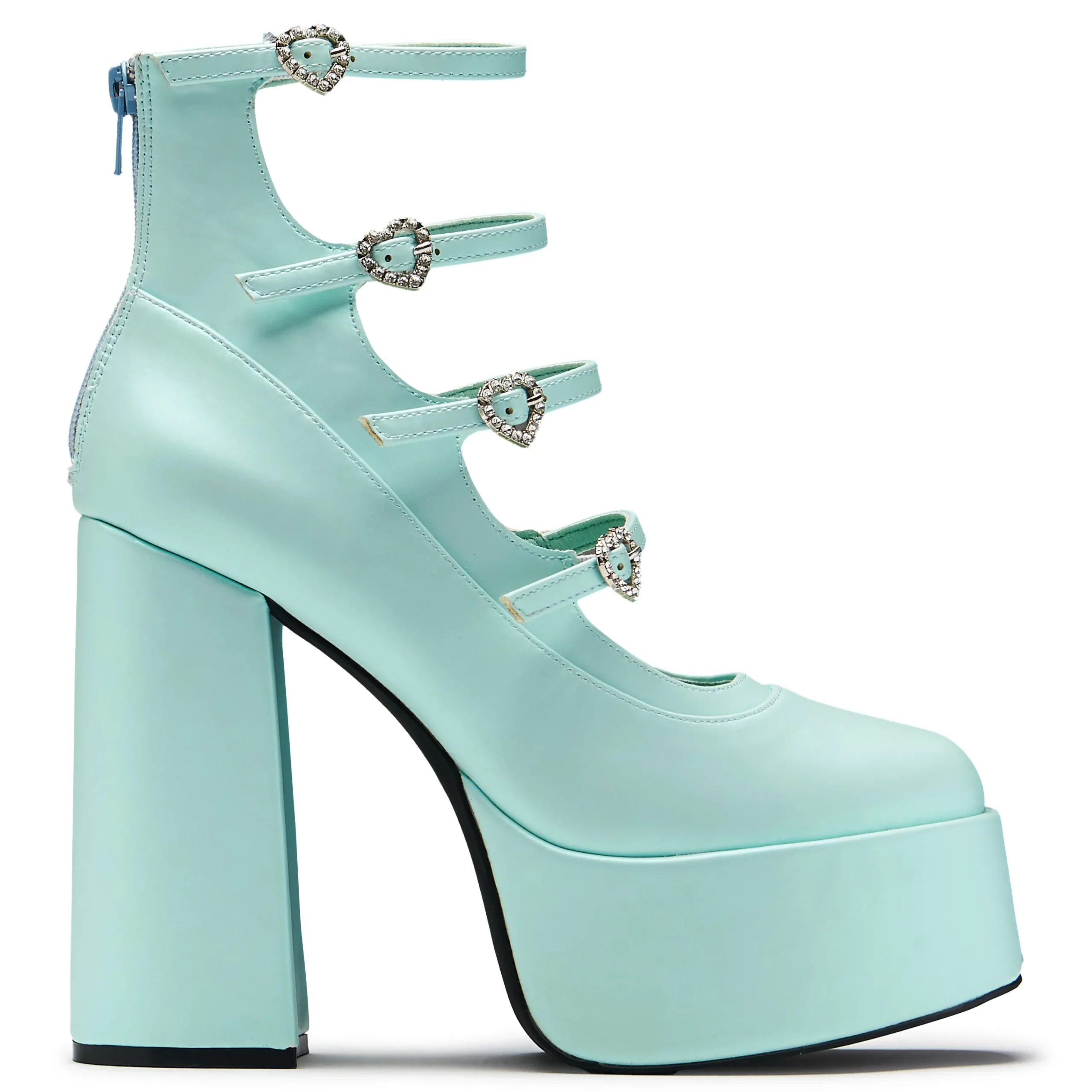 KOI footwear Pearl Dewdrop Platform Heels - Blue Fashion