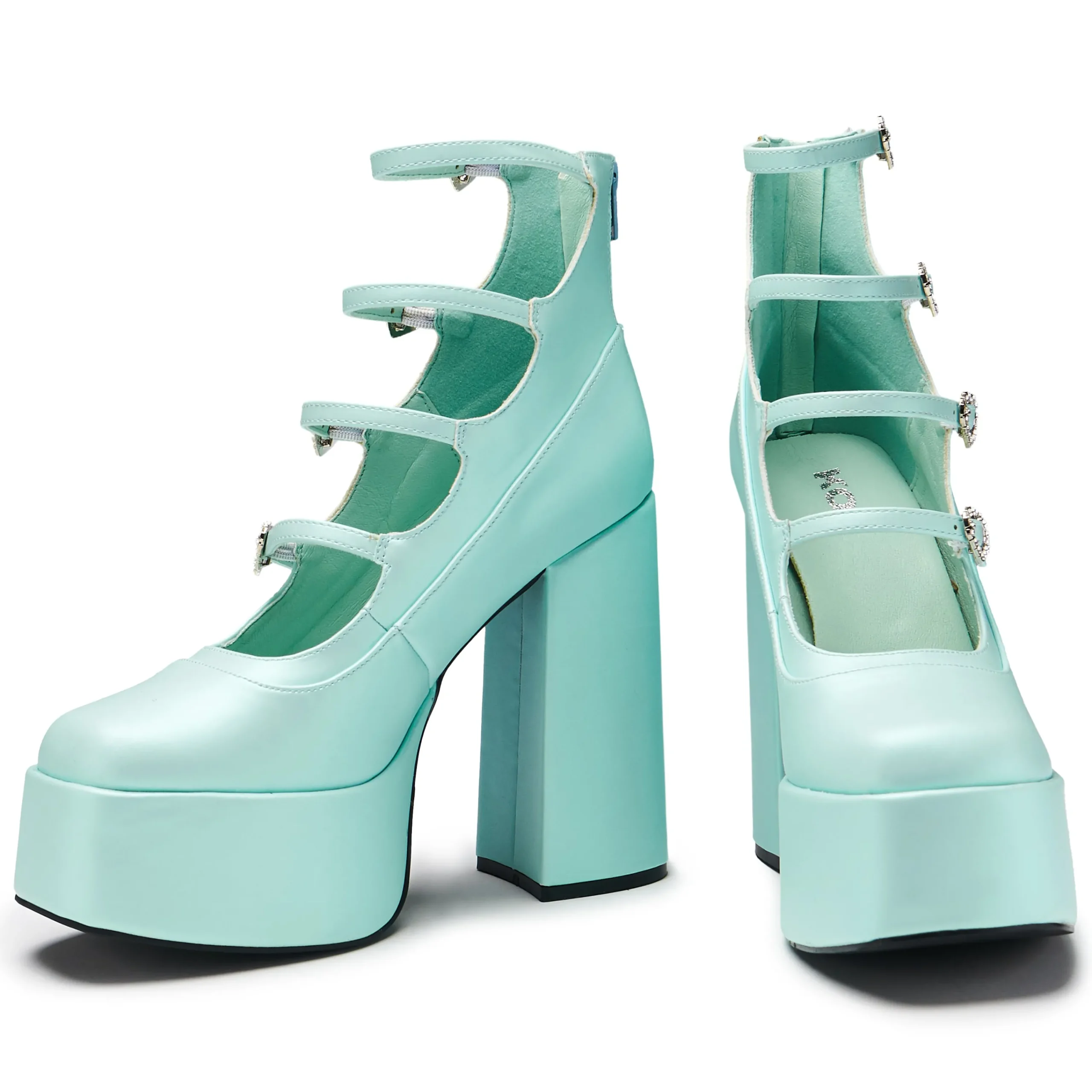 KOI footwear Pearl Dewdrop Platform Heels - Blue Fashion