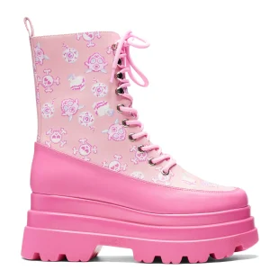 KOI footwear Magic Yami Printed Trident Boots Pink New