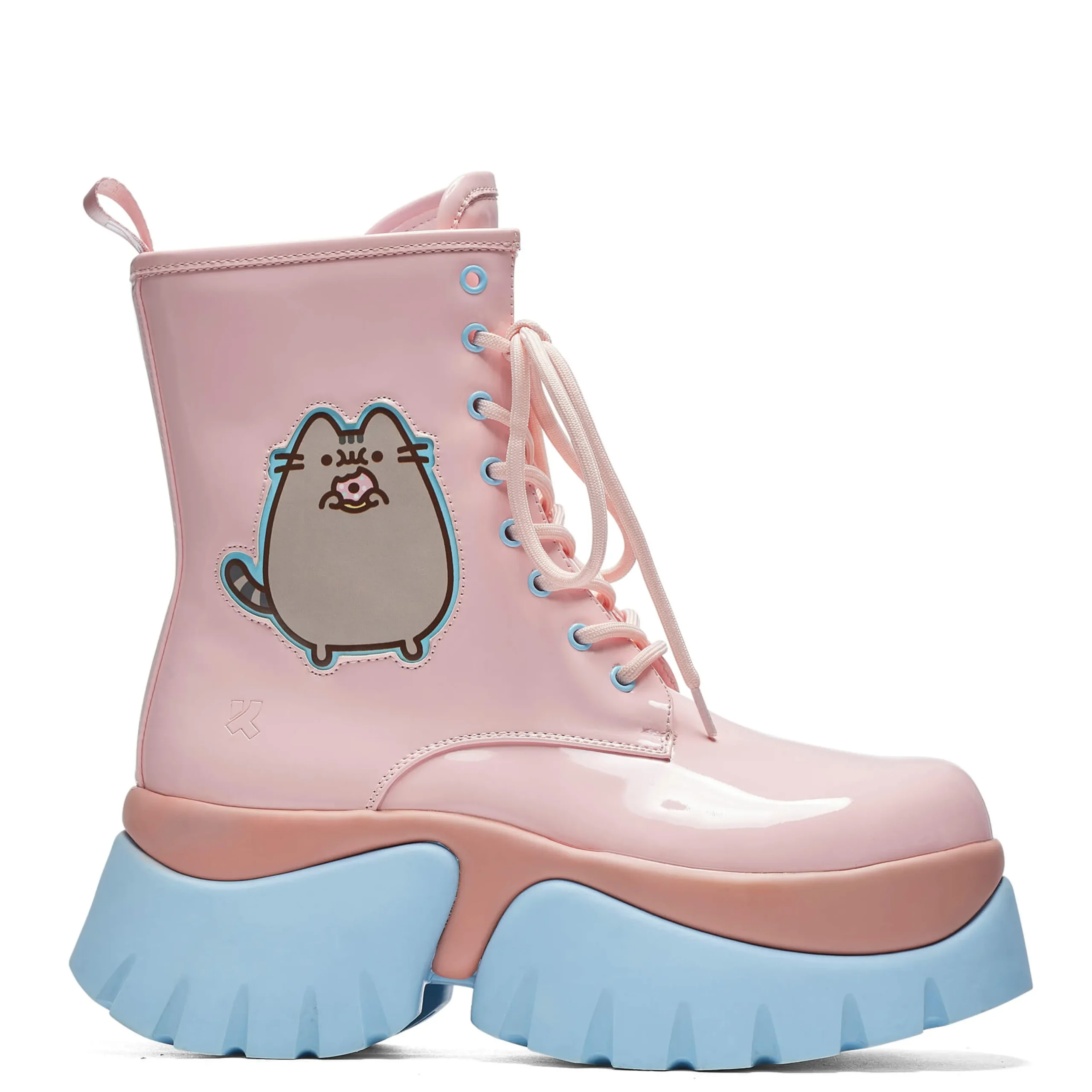 KOI footwear Pusheen Doughnuts Pastel Patent Boots Pink Clearance