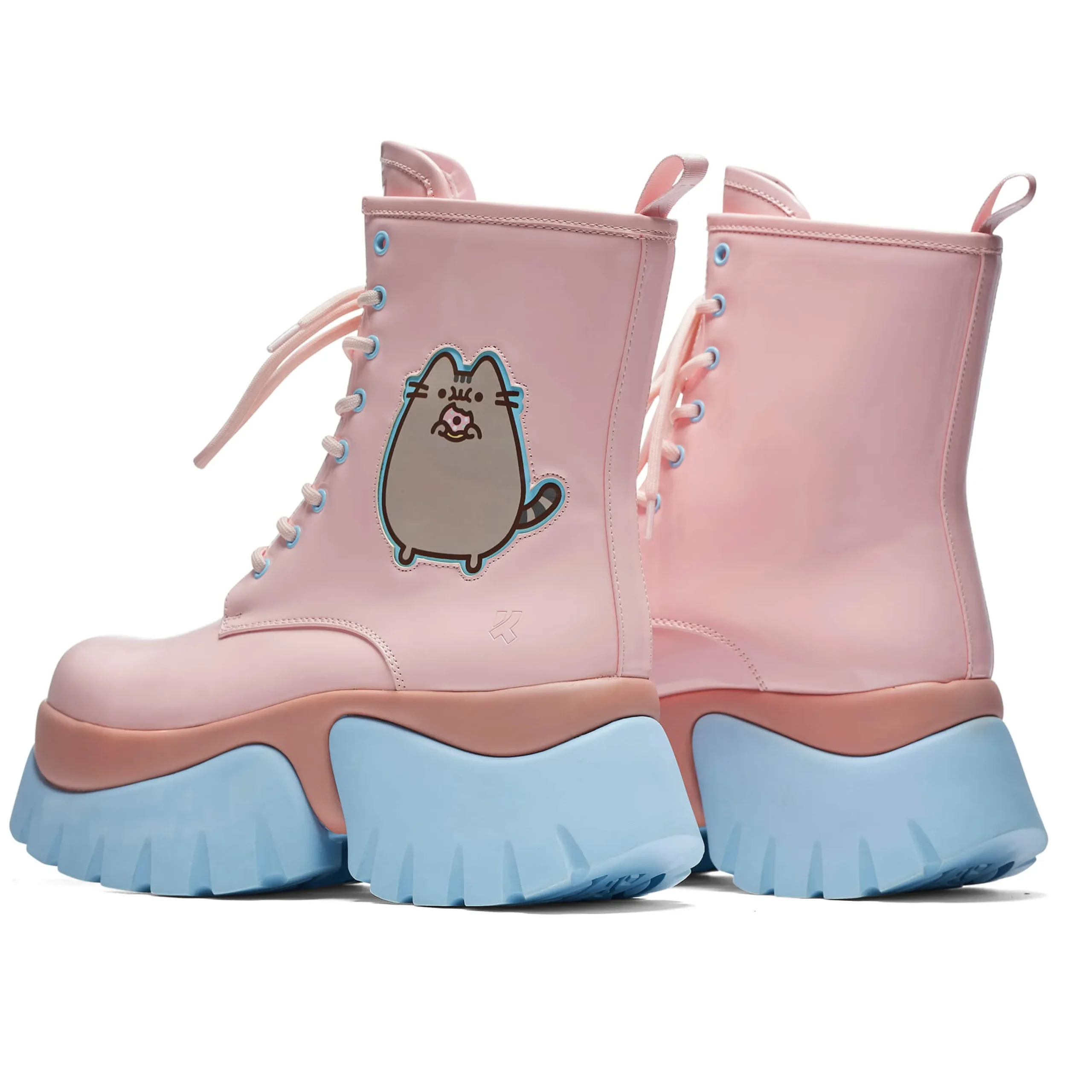 KOI footwear Pusheen Doughnuts Pastel Patent Boots Pink Clearance