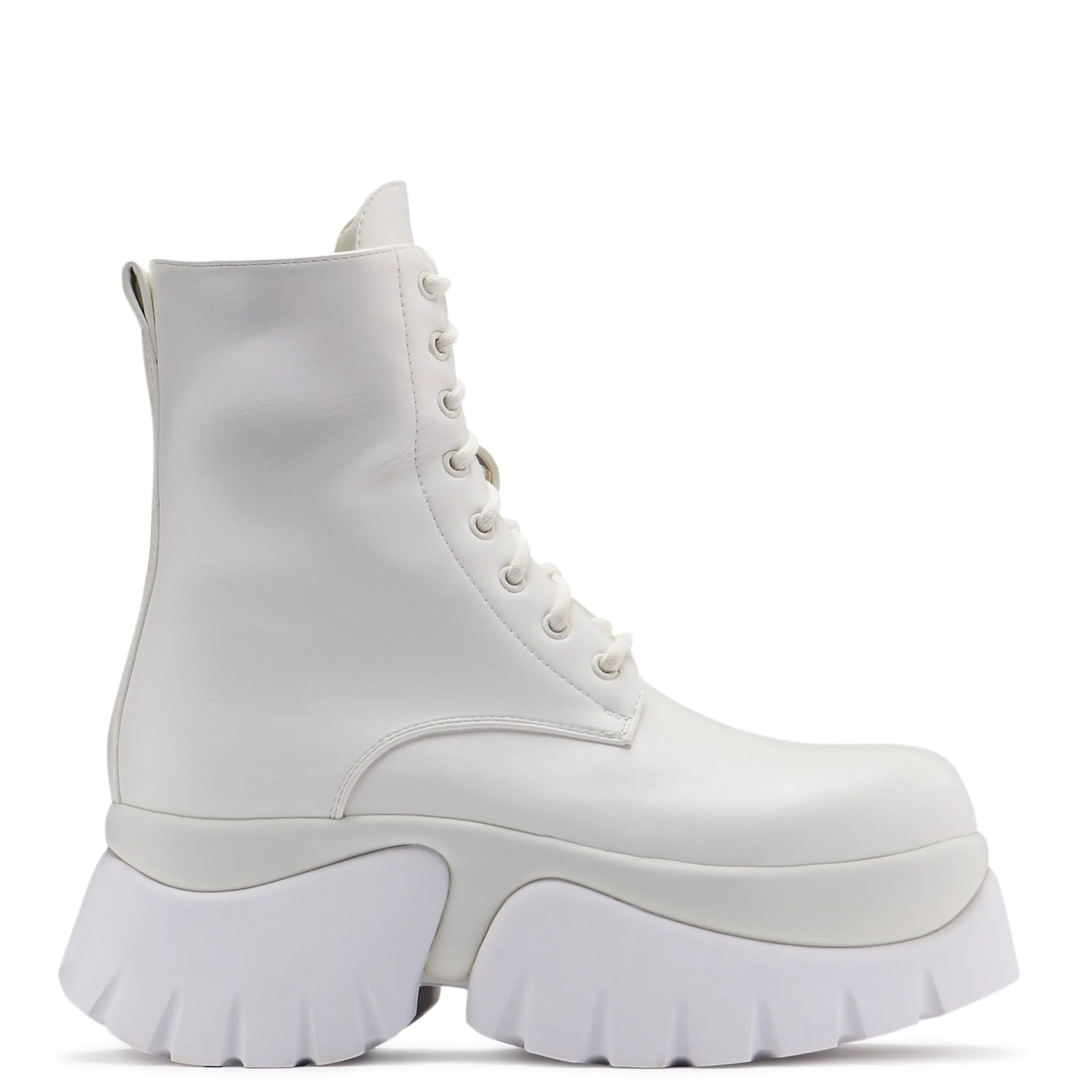 KOI footwear Rancor Lace Up Monster Platform Boots - White Shop