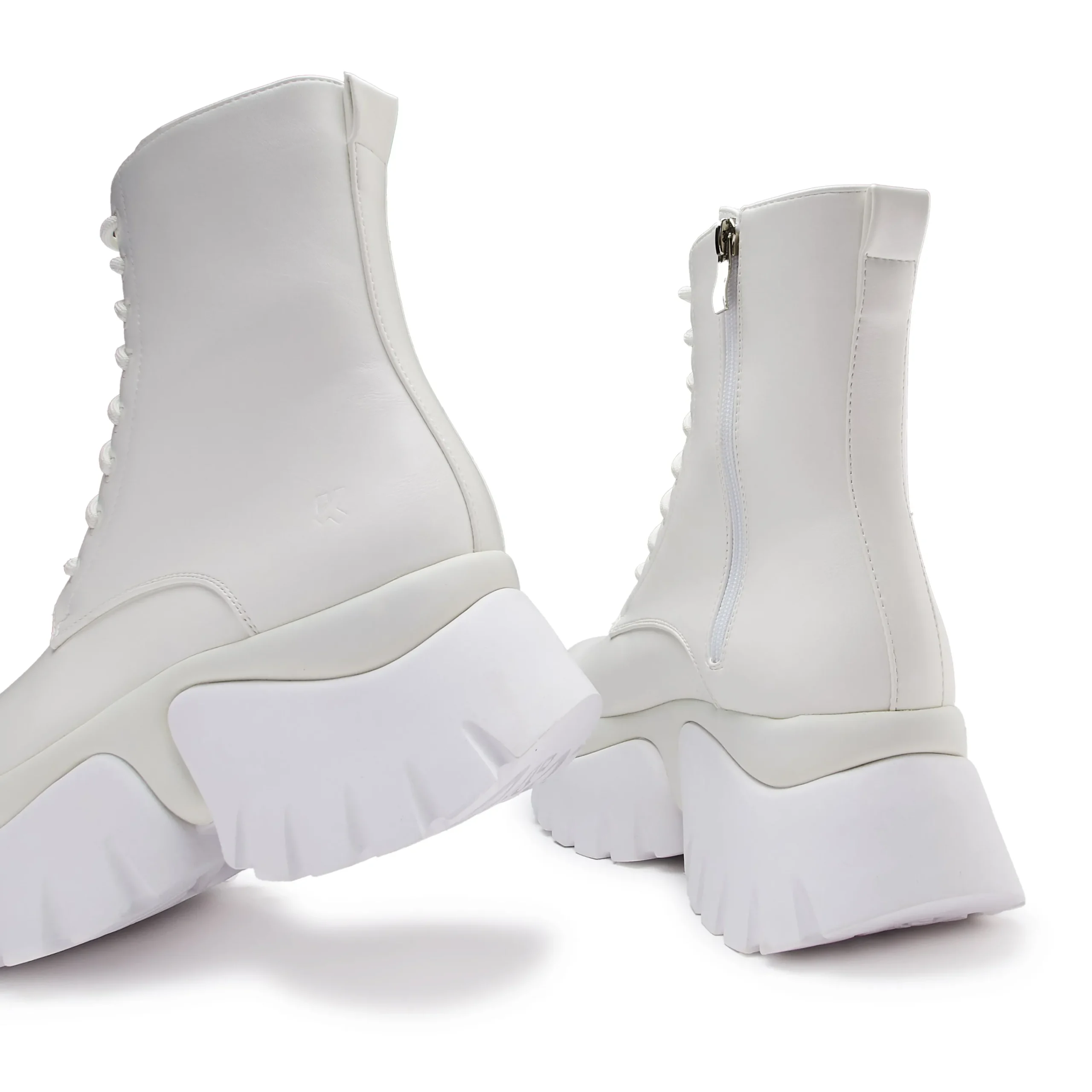 KOI footwear Rancor Lace Up Monster Platform Boots - White Shop