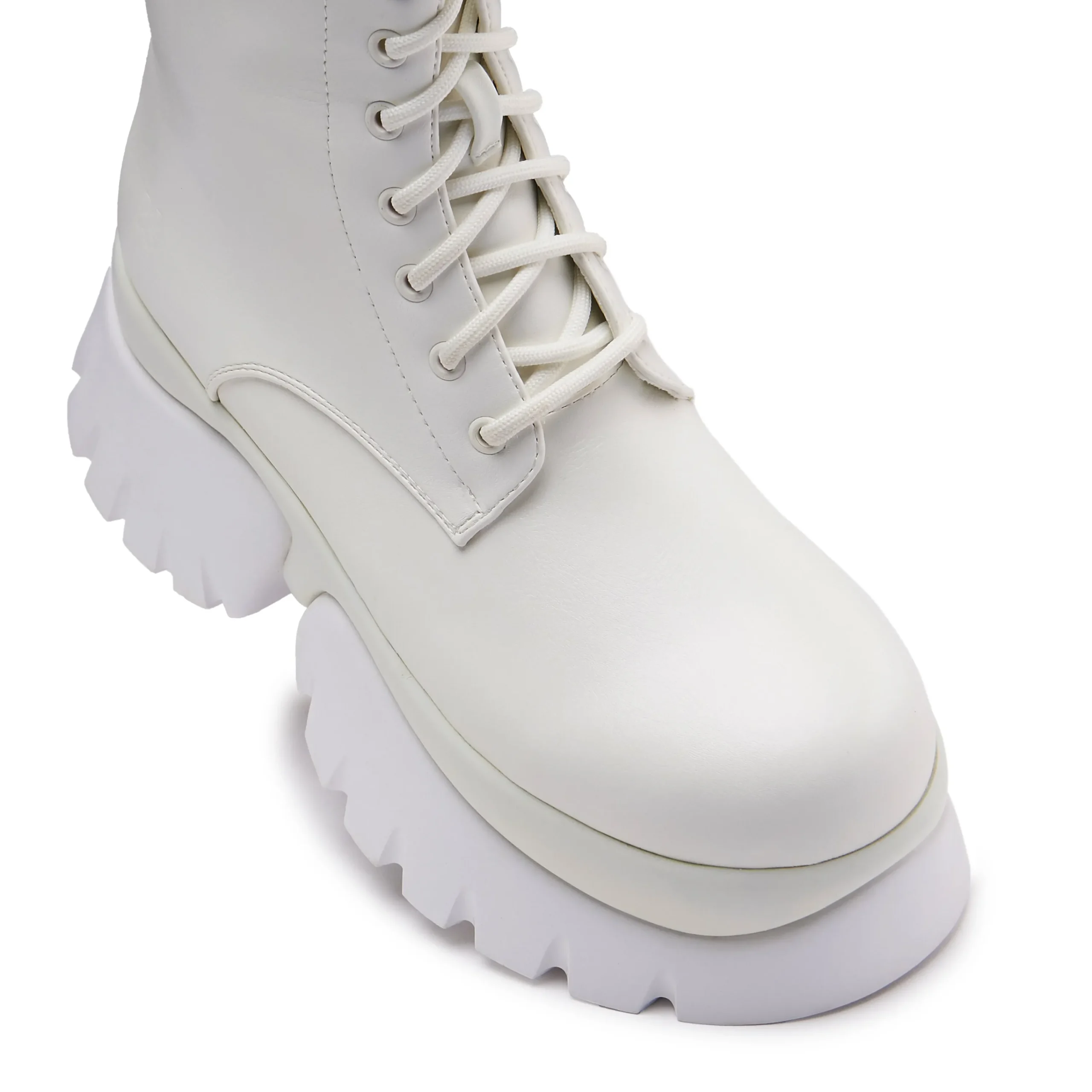 KOI footwear Rancor Lace Up Monster Platform Boots - White Shop