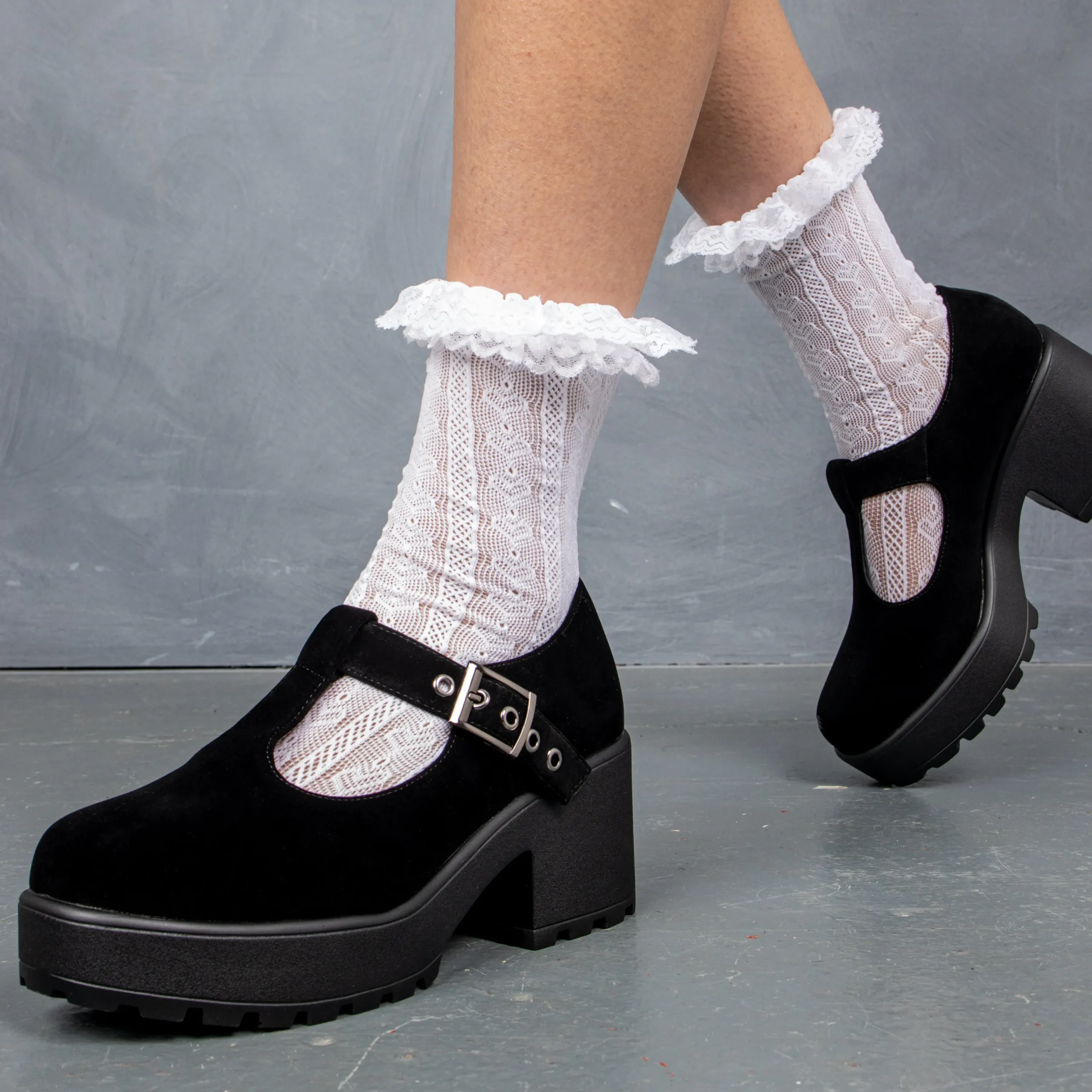 KOI footwear Sai Mary Jane Shoes 'Suede Edition' Black Hot