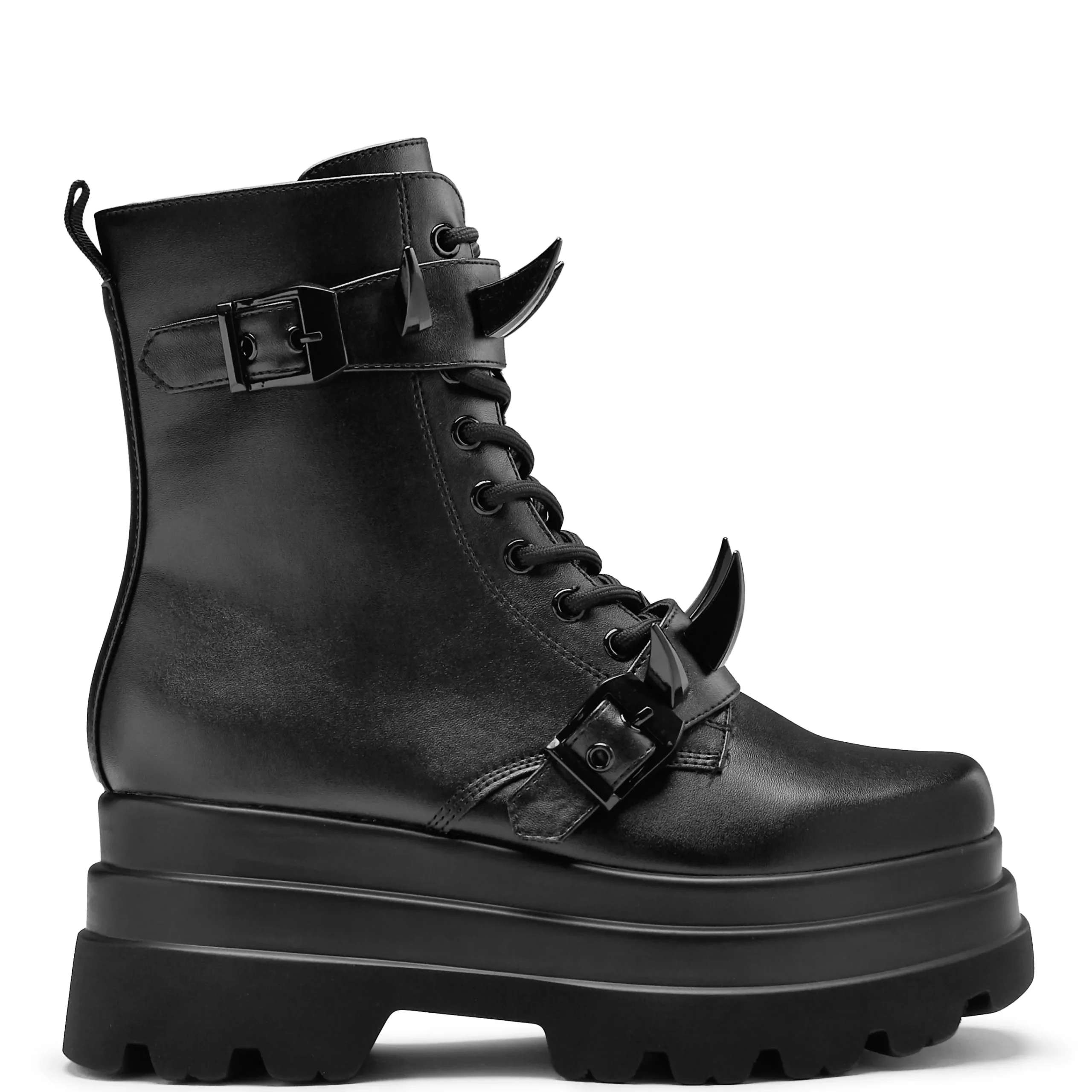 KOI footwear Santoku Trident Spike Platform Boots - Black Best