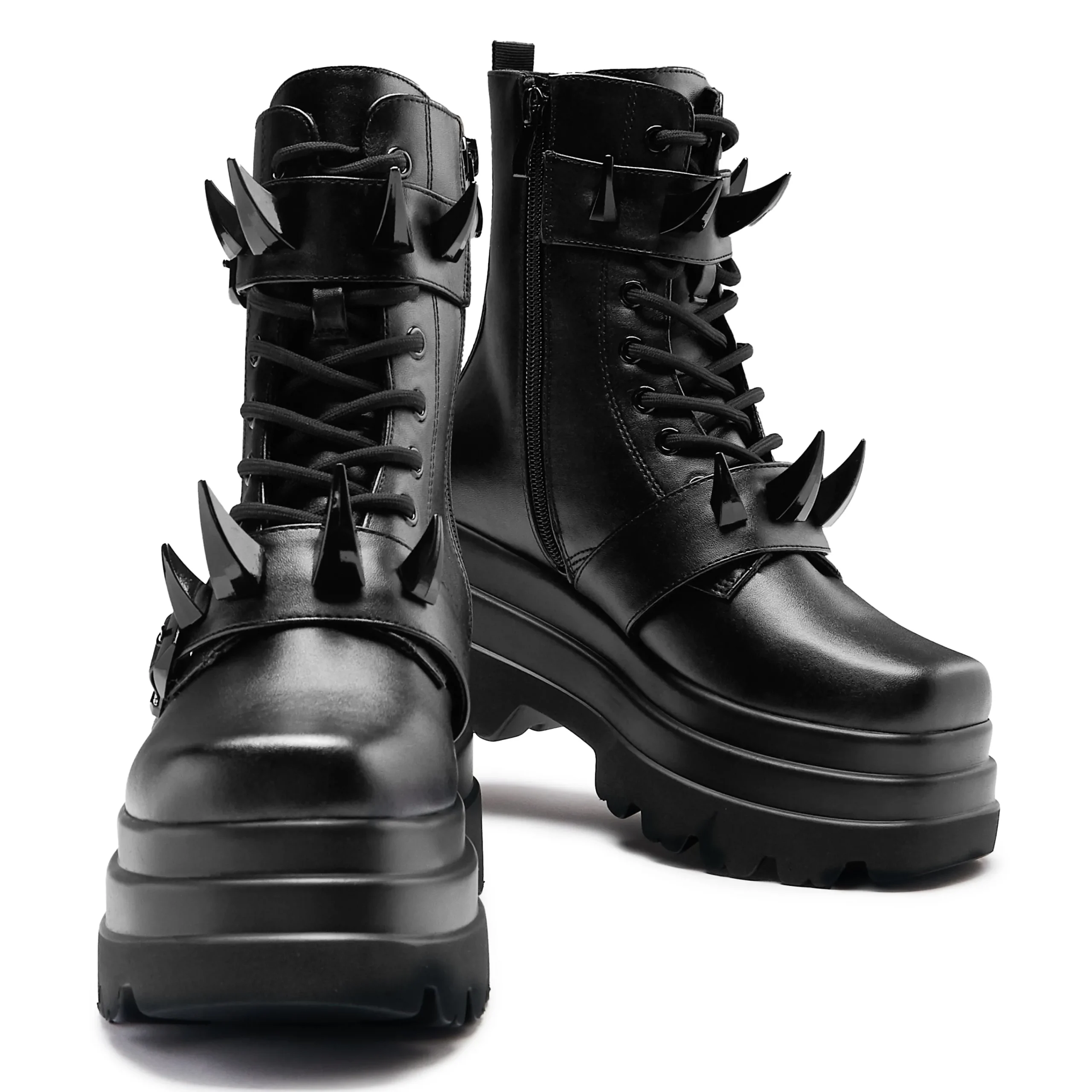 KOI footwear Santoku Trident Spike Platform Boots - Black Best
