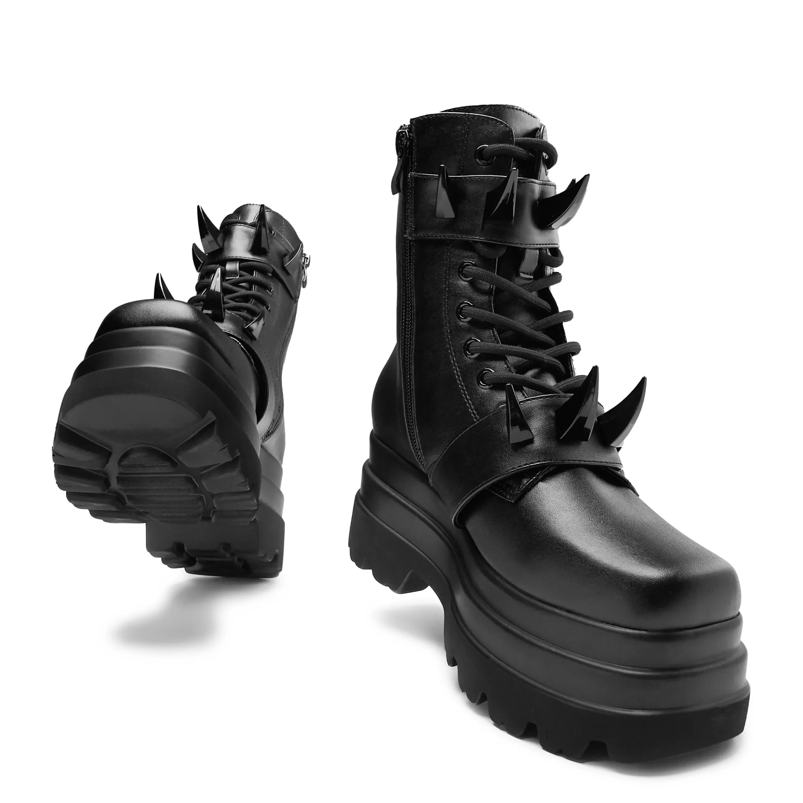 KOI footwear Santoku Trident Spike Platform Boots - Black Best