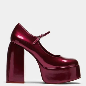 KOI footwear Sweet Attitude Platform Heels - Magenta Gleam Pink Discount