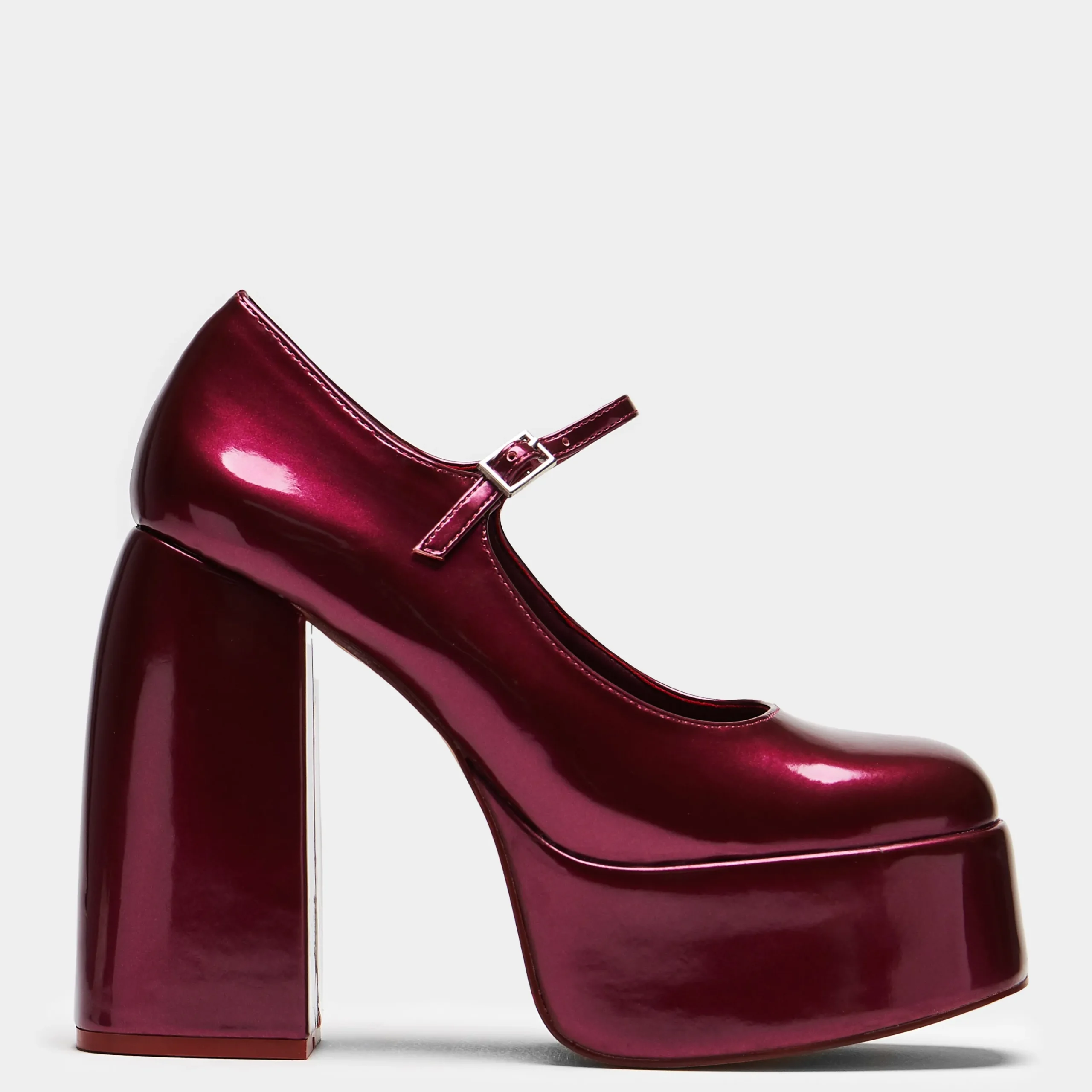 KOI footwear Sweet Attitude Platform Heels - Magenta Gleam Pink Discount