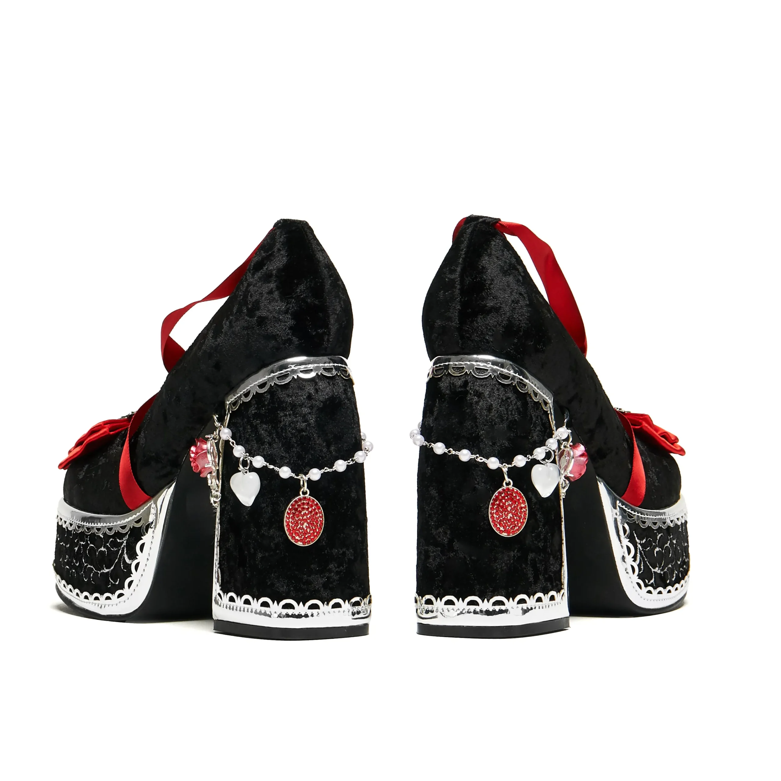 KOI footwear The Cold Ones Midnight Velvet Ornate Heels Black Best