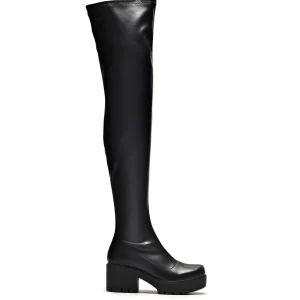 KOI footwear The Harmony Plus Size Thigh High Boots Black Discount