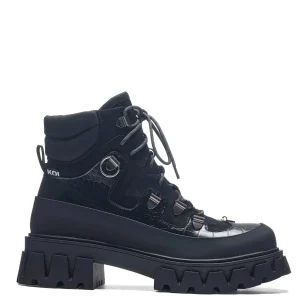KOI footwear The Koi Reaper Men's Hiking Boots - Ebony Croc Black Sale