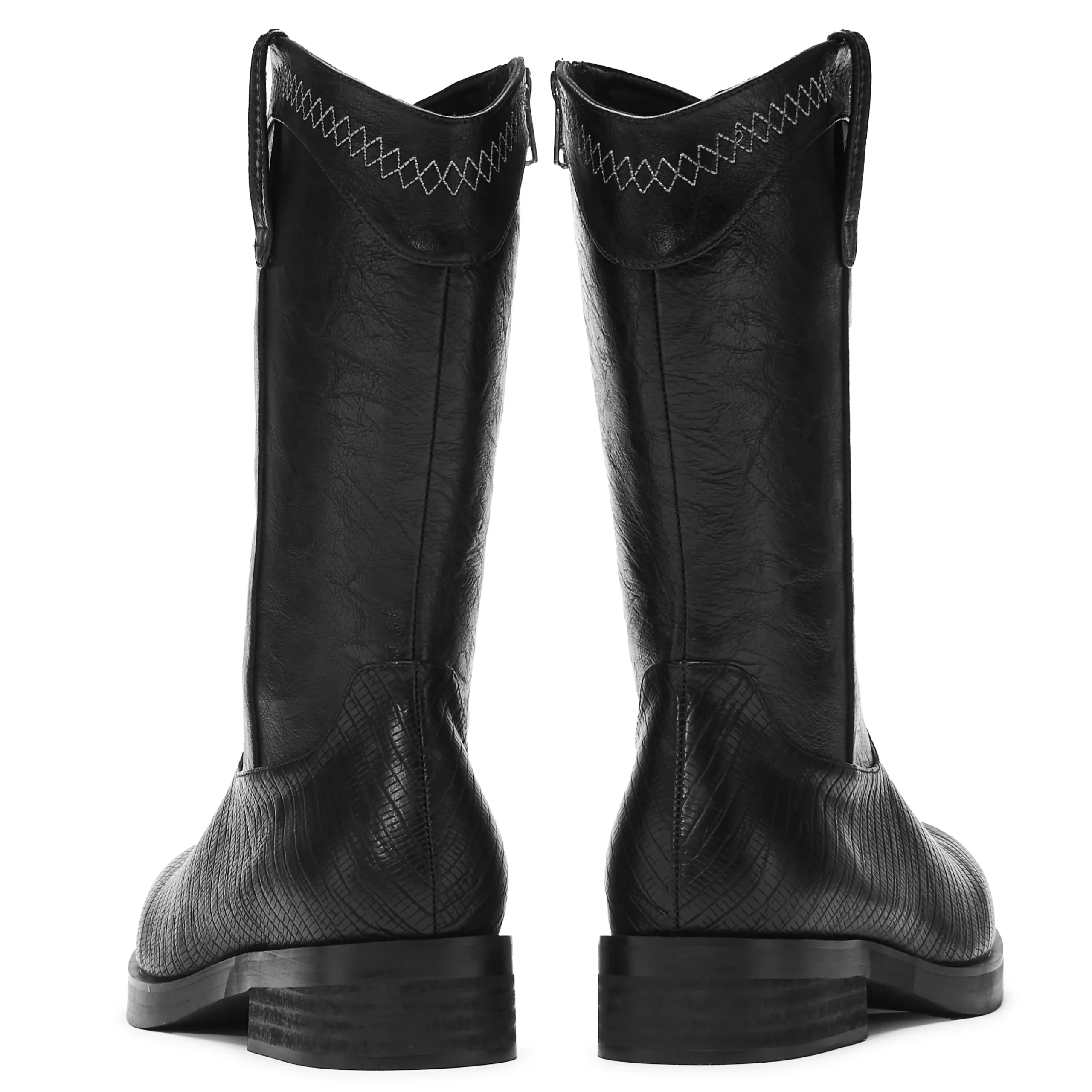 KOI footwear The Last Courtship Men's Ornate Stacked Cowboy Boots - Lizard Black Sale